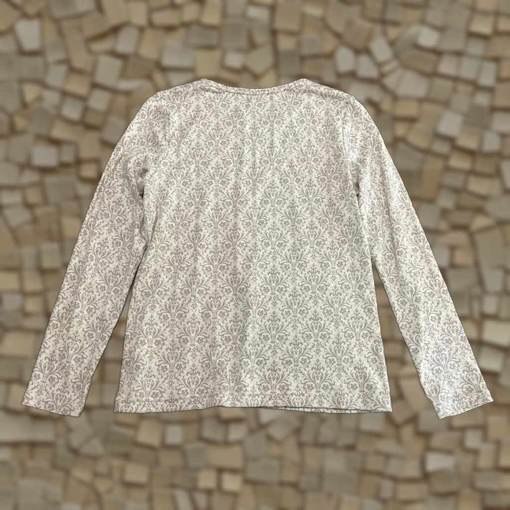 Croft & Barrow Croft & Barrow Shirt Women's Petite Small White Brown Long Sleeve Classic Size S / US 4 / IT 40 - 1 Thumbnail