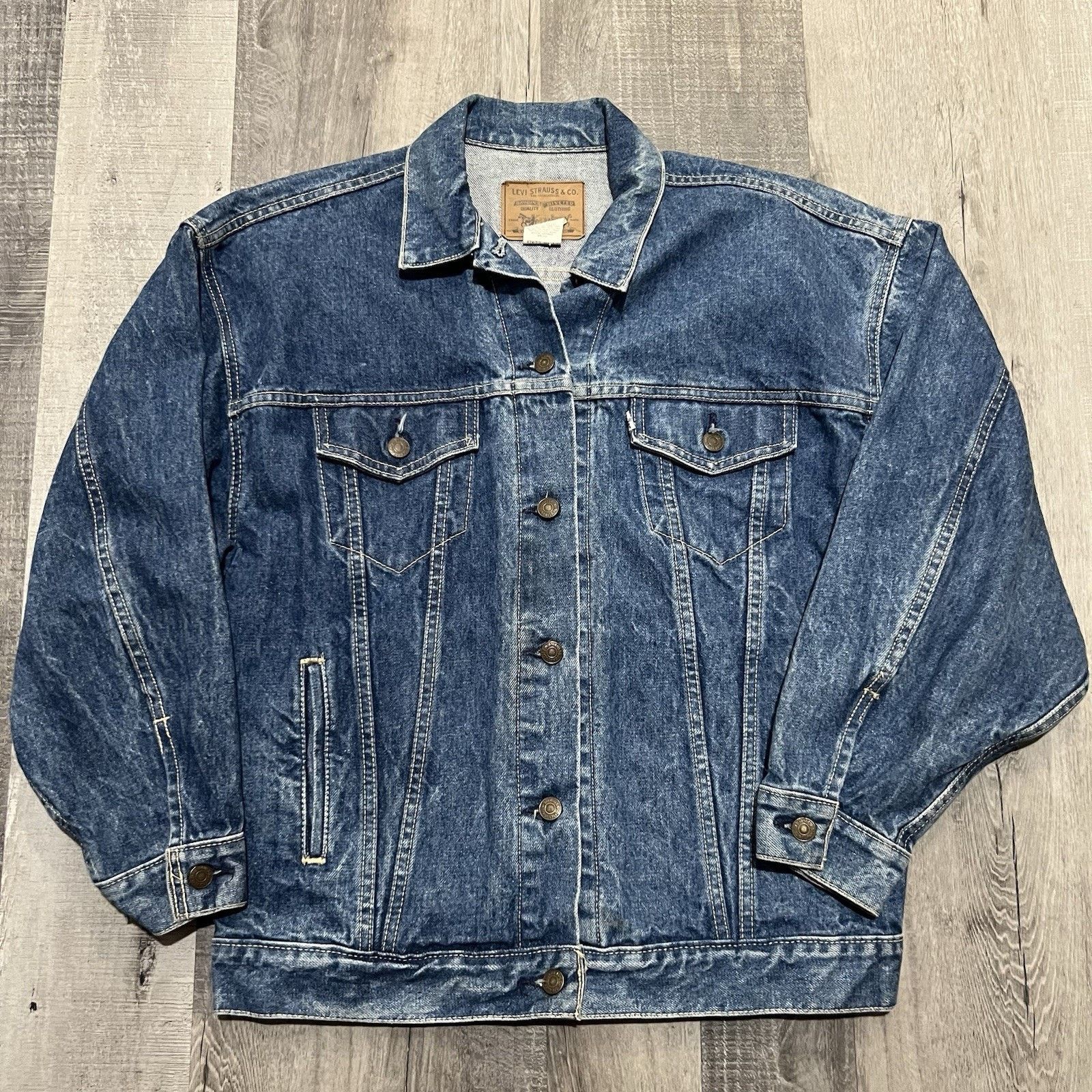 Levi's VTG Levi's Denim Trucker White Tab Dark Wash USA Jacket Size M / US 6-8 / IT 42-44 - 1 Thumbnail