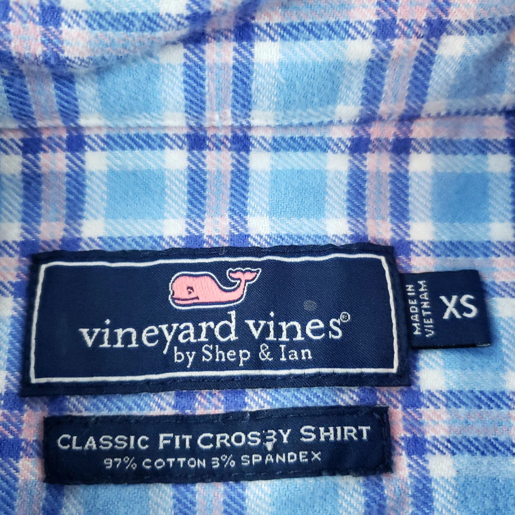 Vineyard Vines Vineyard Vines Mens Blue Pink Plaid Long Sleeve Stretch Button Up Shirt XS Size US XS / EU 42 / 0 - 5 Thumbnail