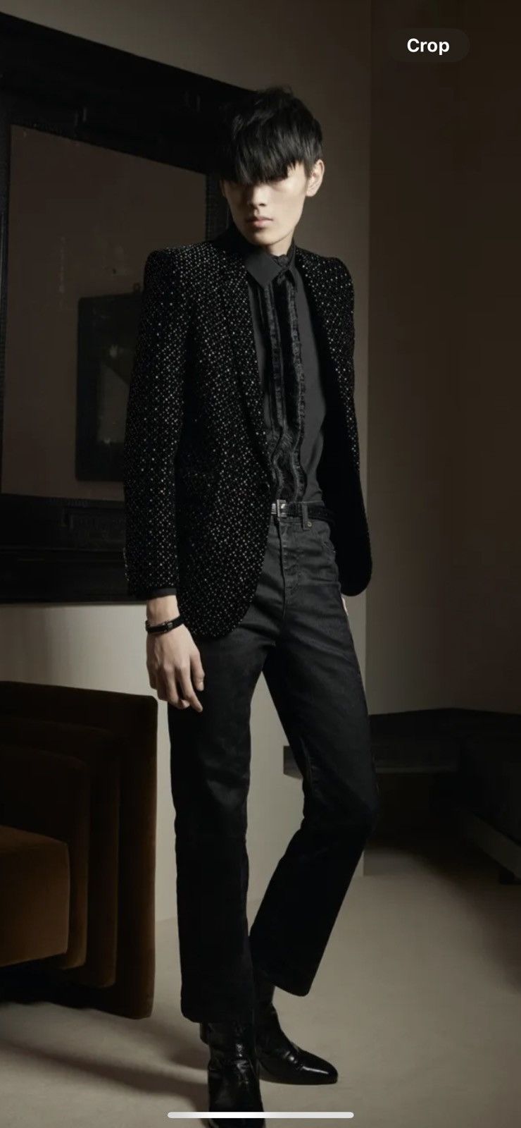 Saint Laurent diamond jacquard tone blazer. 48/38 $4250