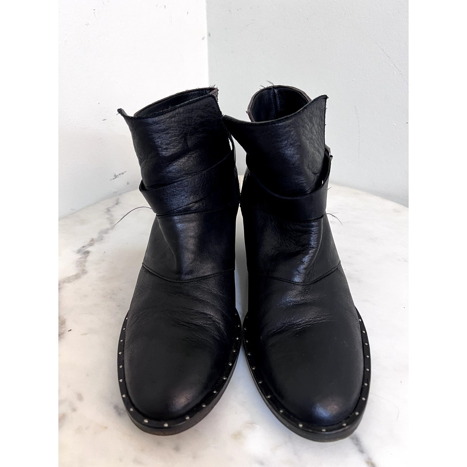 FREDA SALVADOR Freda Salvador "PRIME" Mid-Heel Ankle Boot Blk Textured Sz 7 Size US 7 / IT 37 - 2 Thumbnail