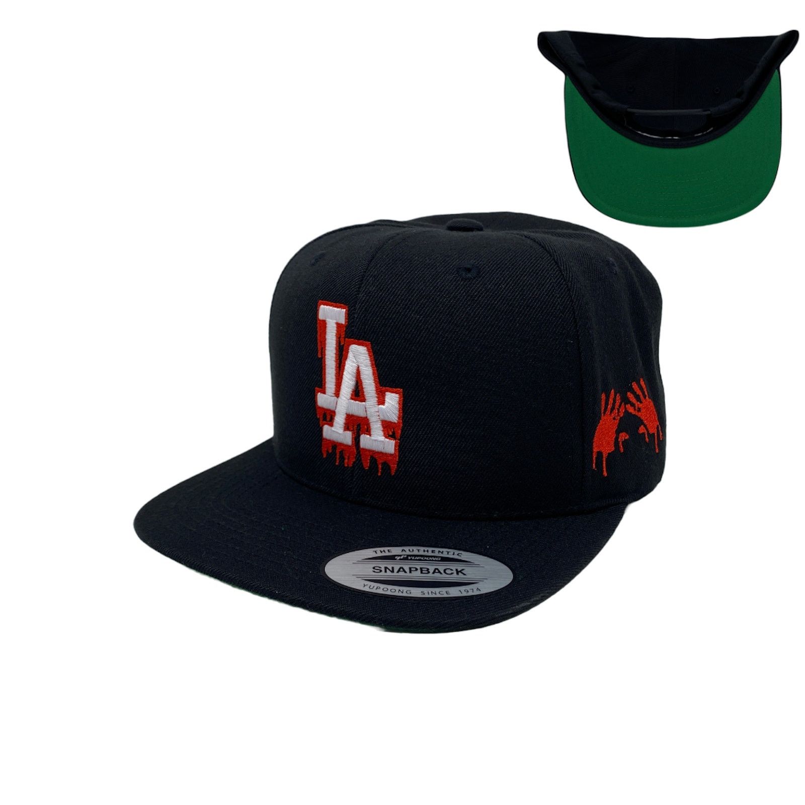 Other Los Angeles LA Drip (White/Red) Bloody Hands Snapback Hat Size ONE SIZE - 1 Thumbnail