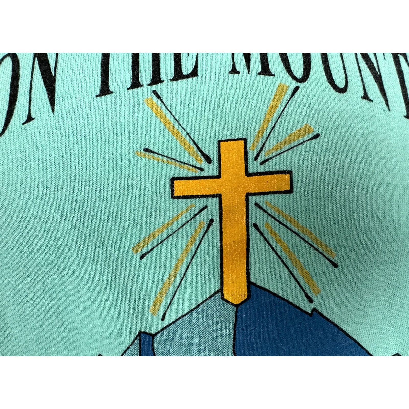 Fruit Of The Loom VINTAGE 90s Lutheran Christian Shirt XL God Upon Mountain Tops Nature USA Size US XL / EU 56 / 4 - 4 Thumbnail