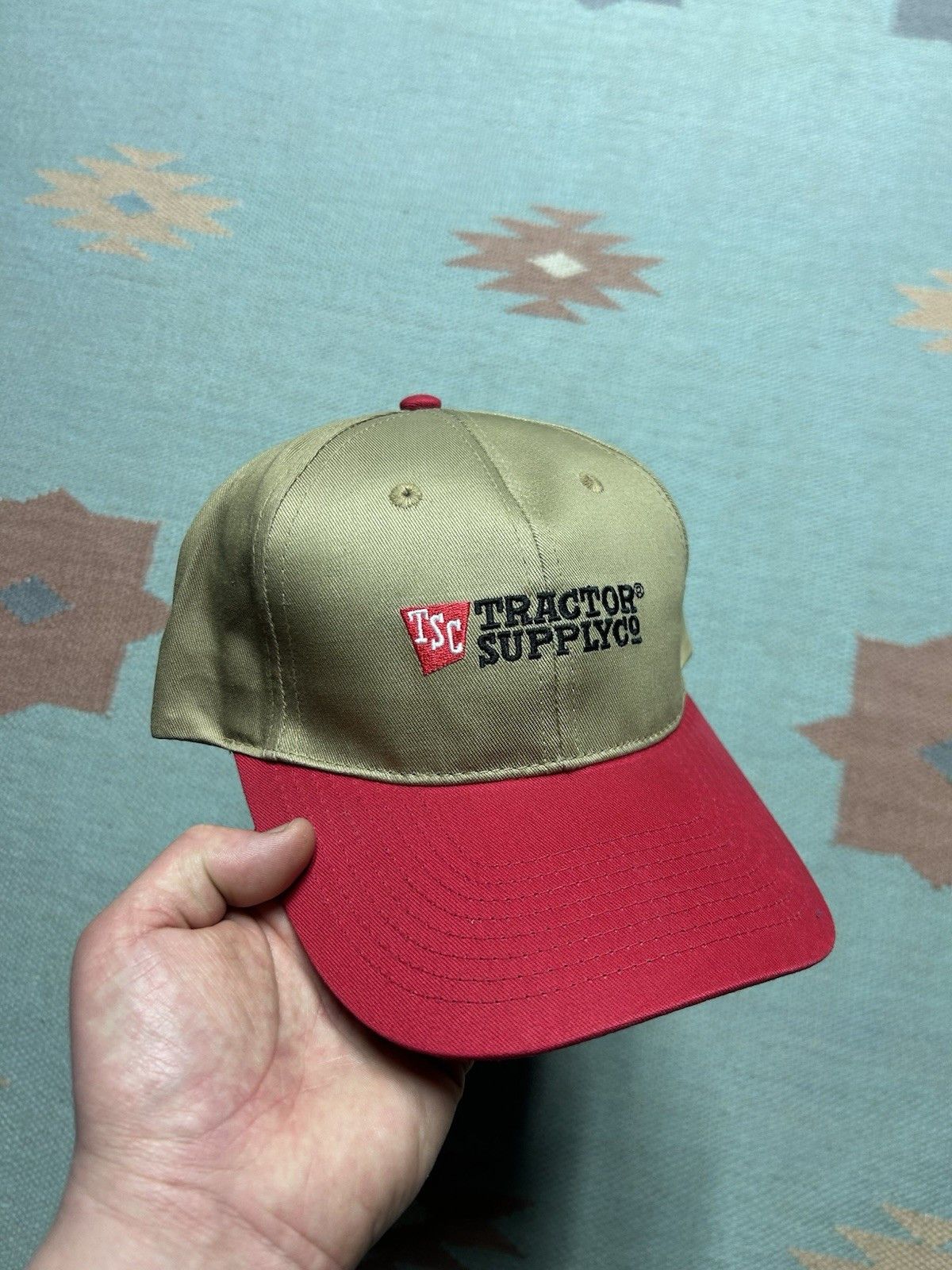 Vintage Tractor supply co snapback hat embroidered logo farm tan red Size ONE SIZE - 1 Thumbnail