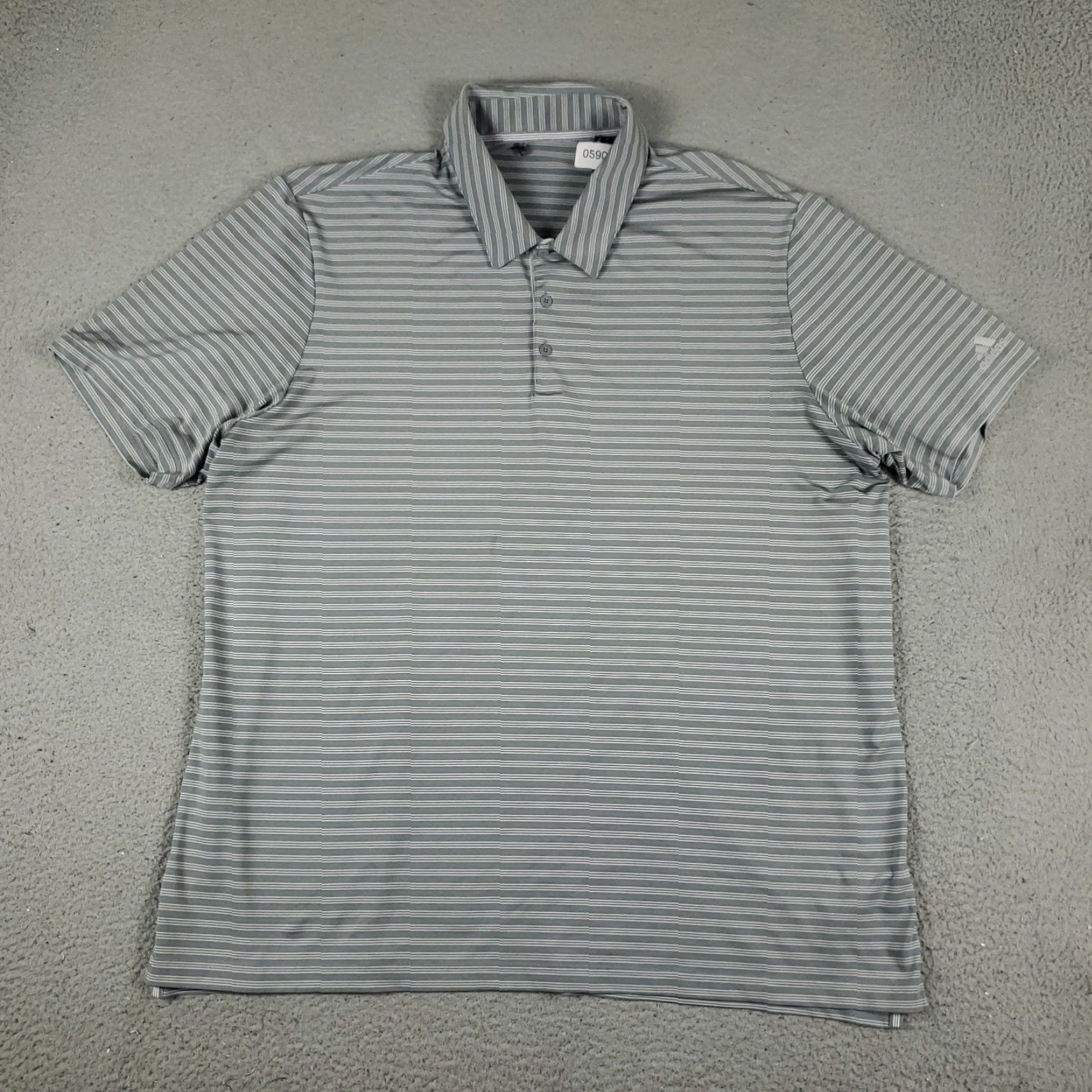 Adidas Adidas Polo Shirt Mens XL Gray Striped Polo Shirt Casual Golf Short Sleeve - Adidas Golf Casual Men’s XL Gray Stripe Polo Size US XL / EU 56 / 4 - 2 Thumbnail