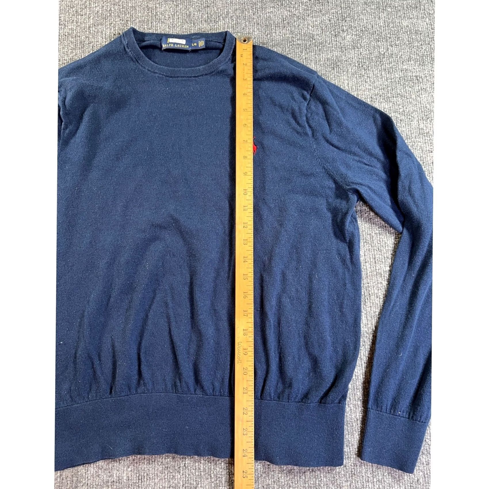 Ralph Lauren Ralph Lauren Sweater Mens Large Navy Blue Cotton Cashmere Crewneck Long Sleeve Size US L / EU 52-54 / 3 - 6 Thumbnail