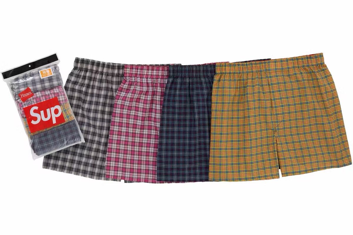 Hanes × Supreme Supreme FW 2026 Hanes Plaid Boxers | Grailed