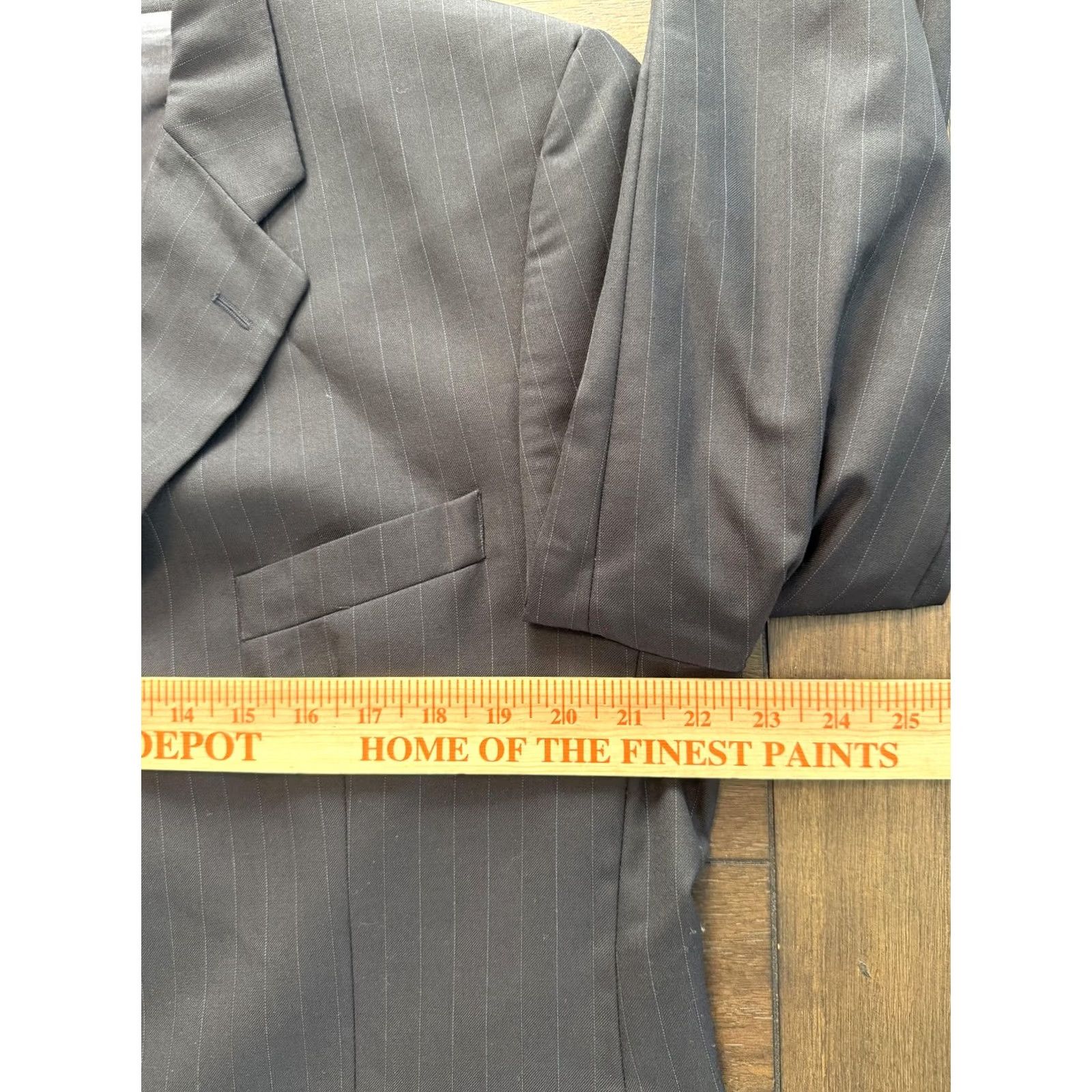 Ralph Lauren Ralph Lauren Mens 46R Charcoal Pinstripe Wool Cashmere Sport Coat Blazer Size 46R - 2 Thumbnail