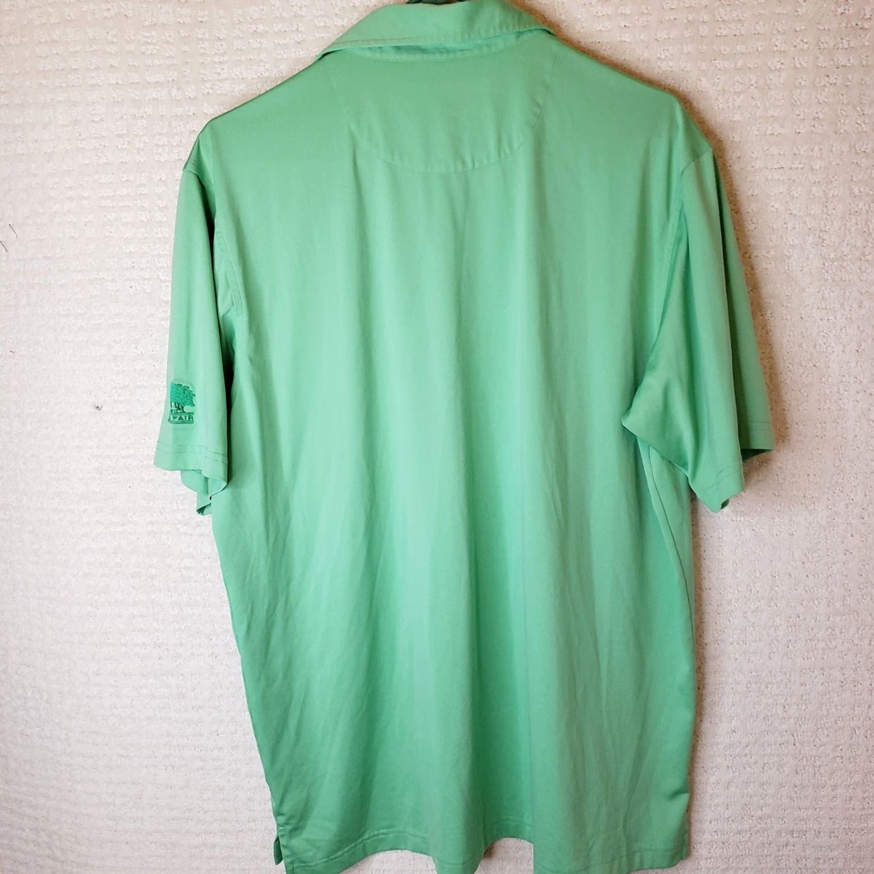 Vintage Donald Ross Polo Shirt Men M Green Geometric Golf Short Sleeve Belfair Course Logo - New without Tags Size US M / EU 48-50 / 2 - 6 Thumbnail