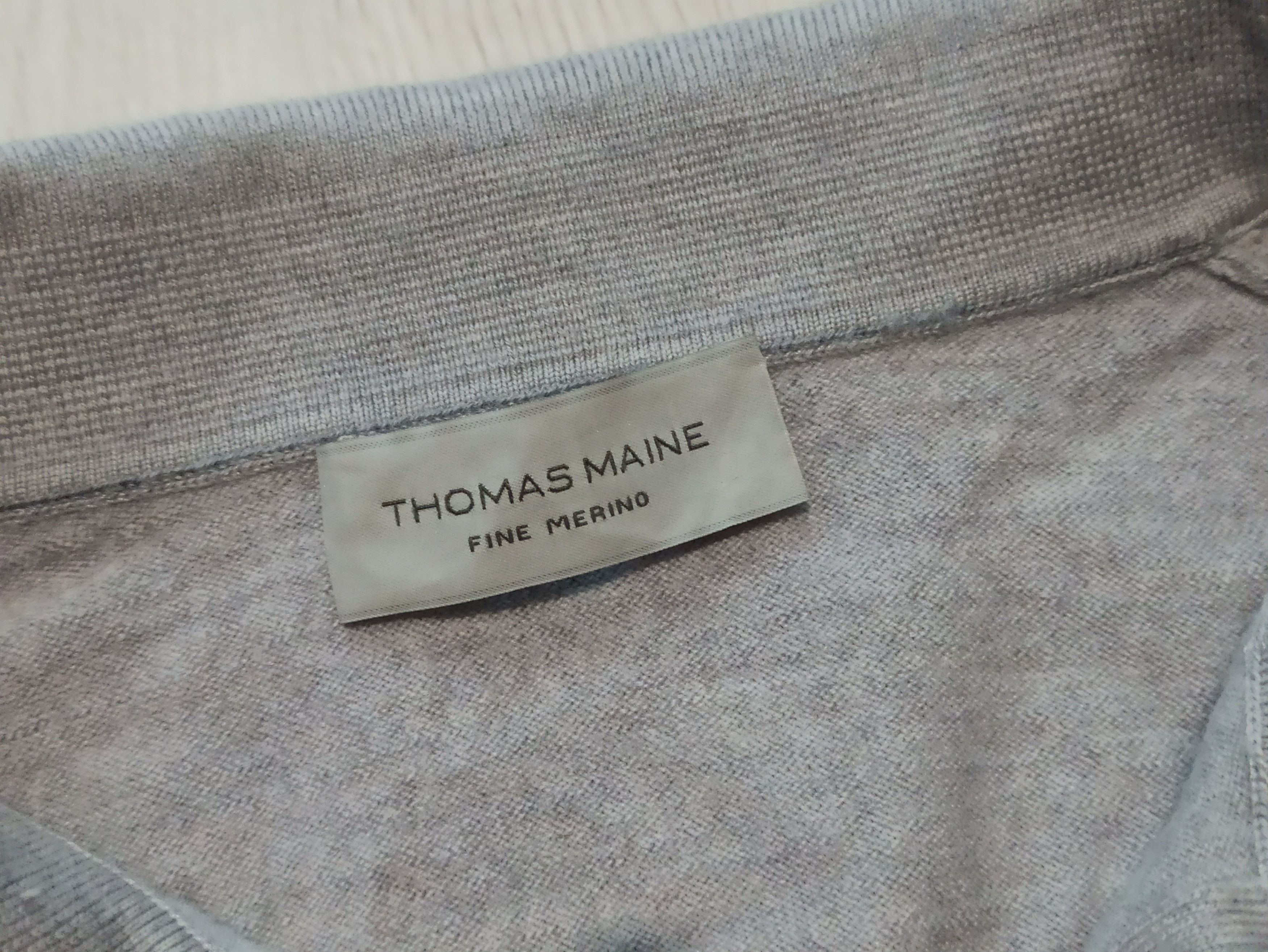 Designer Thomas Maine wool longsleeve polo shirt Size US M / EU 48-50 / 2 - 3 Thumbnail