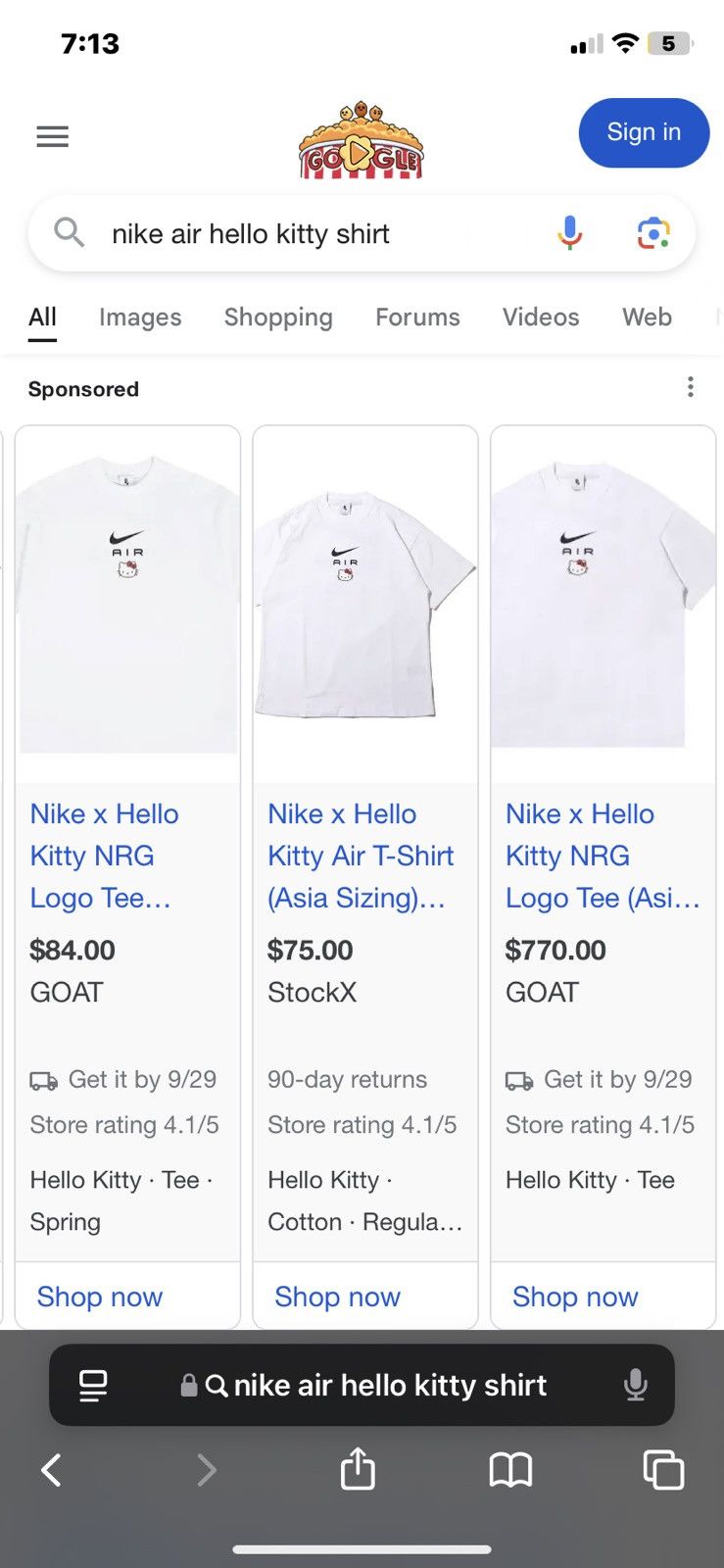 Nike Nike Air x Hello Kitty rare shirt Size US XS / EU 42 / 0 - 3 Thumbnail