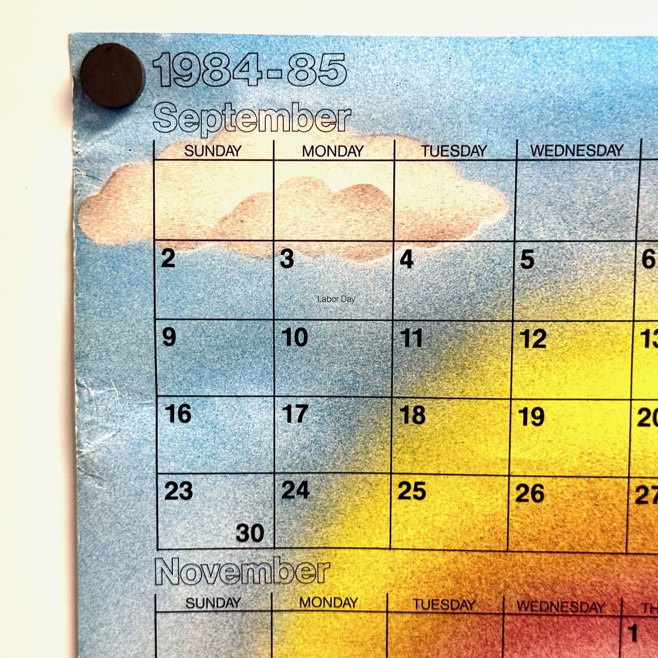 Designer Vintage 1984-1985 Rainbow Unicorn Calendar For the Win Size ONE SIZE - 2 Thumbnail
