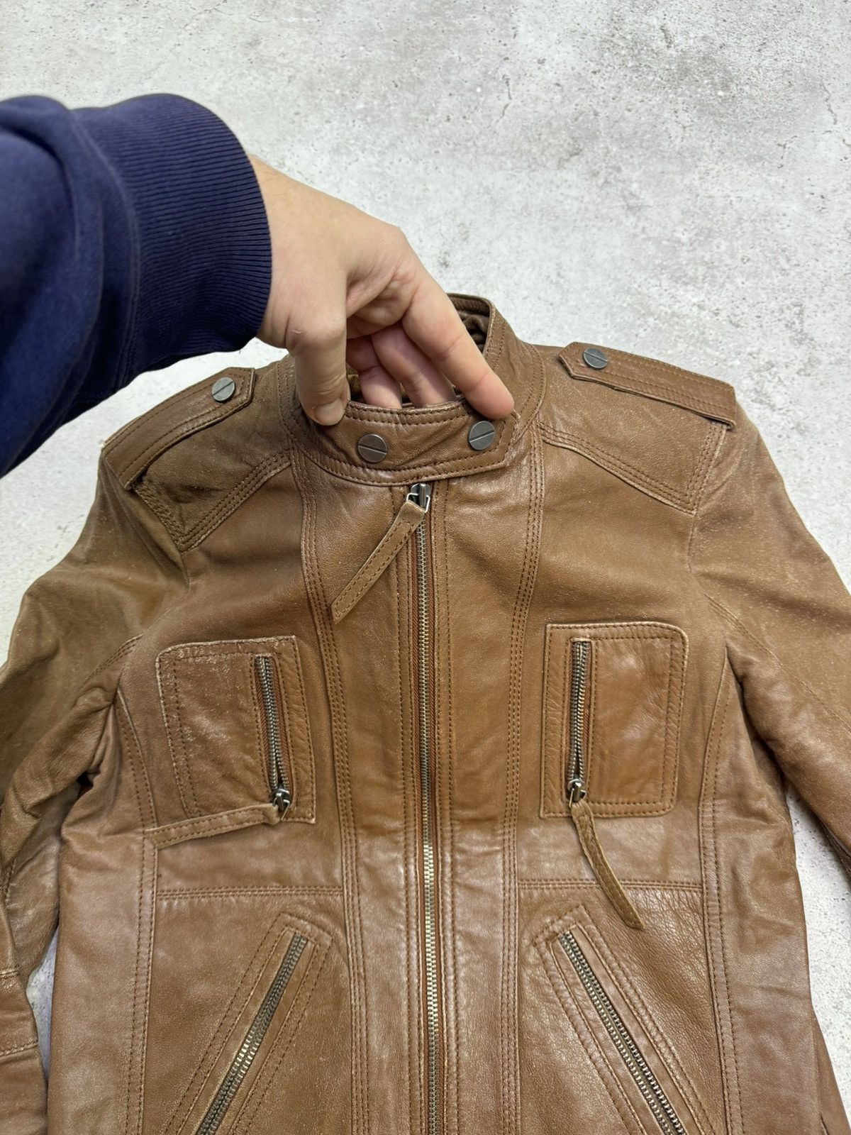 Tornado Mart Vintage 00s Multi-pocket Real Leather Jacket Size US M / EU 48-50 / 2 - 5 Thumbnail