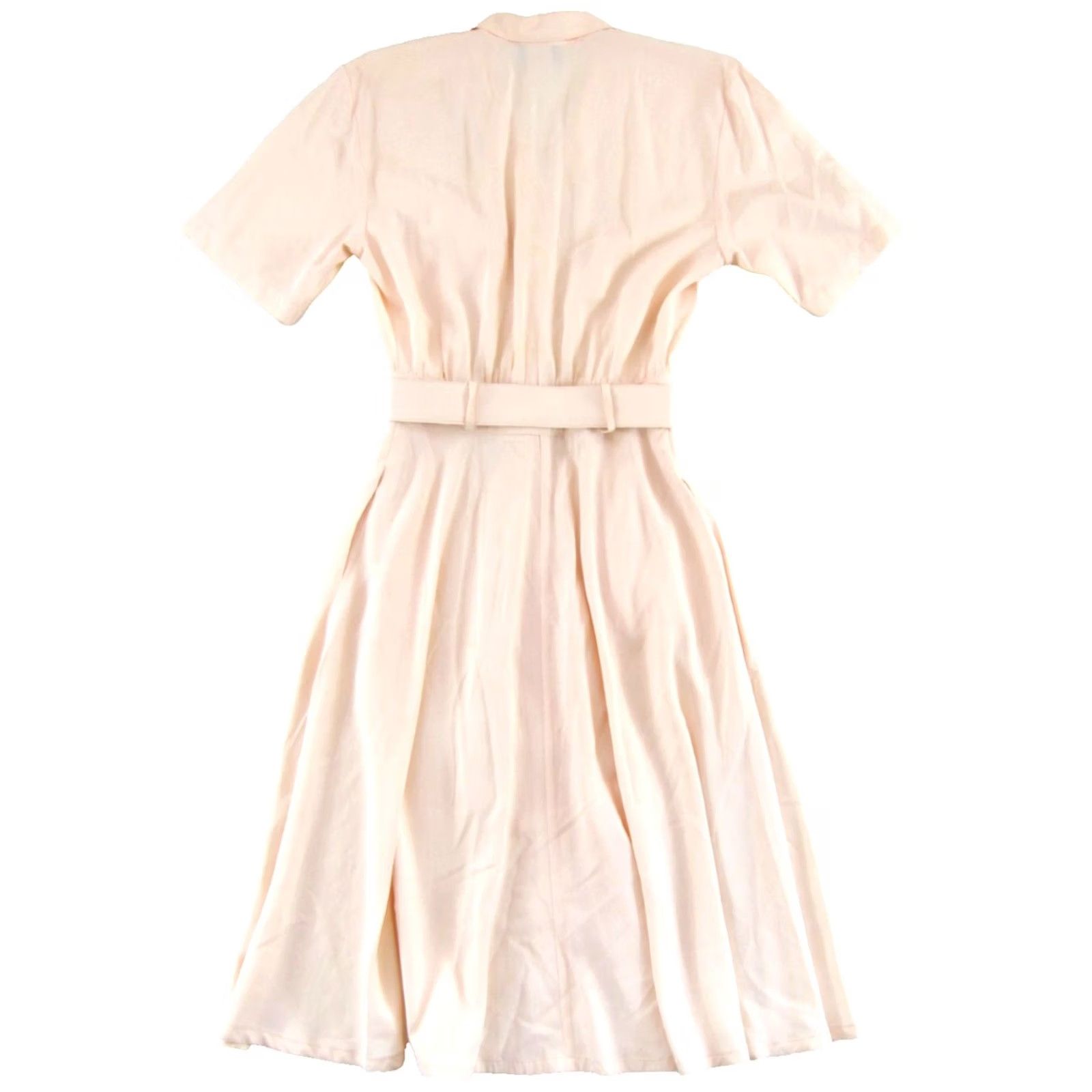 Vintage VINTAGE Wild Rose Dress Maxi, Belted, Pockets, Long (Collared Button-Up) Pink 1980s Women Size 6 Size M / US 6-8 / IT 42-44 - 2 Thumbnail