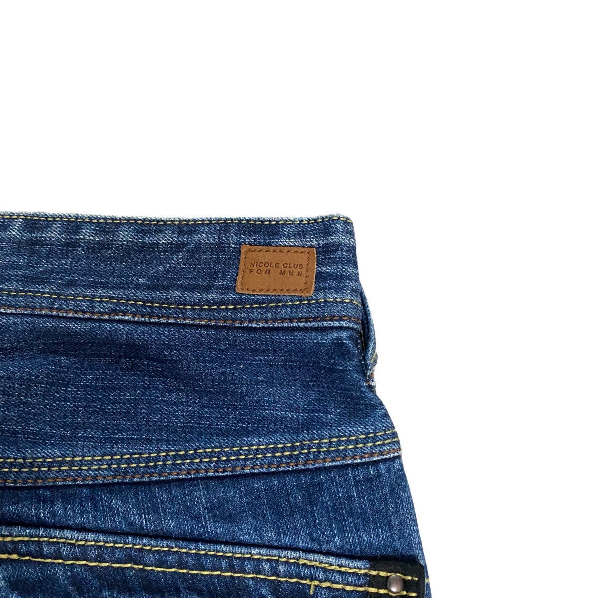 Nicole Club Nicole Club For Men Leather Lace Denim Flare Jeans Size US 31 - 12 Thumbnail