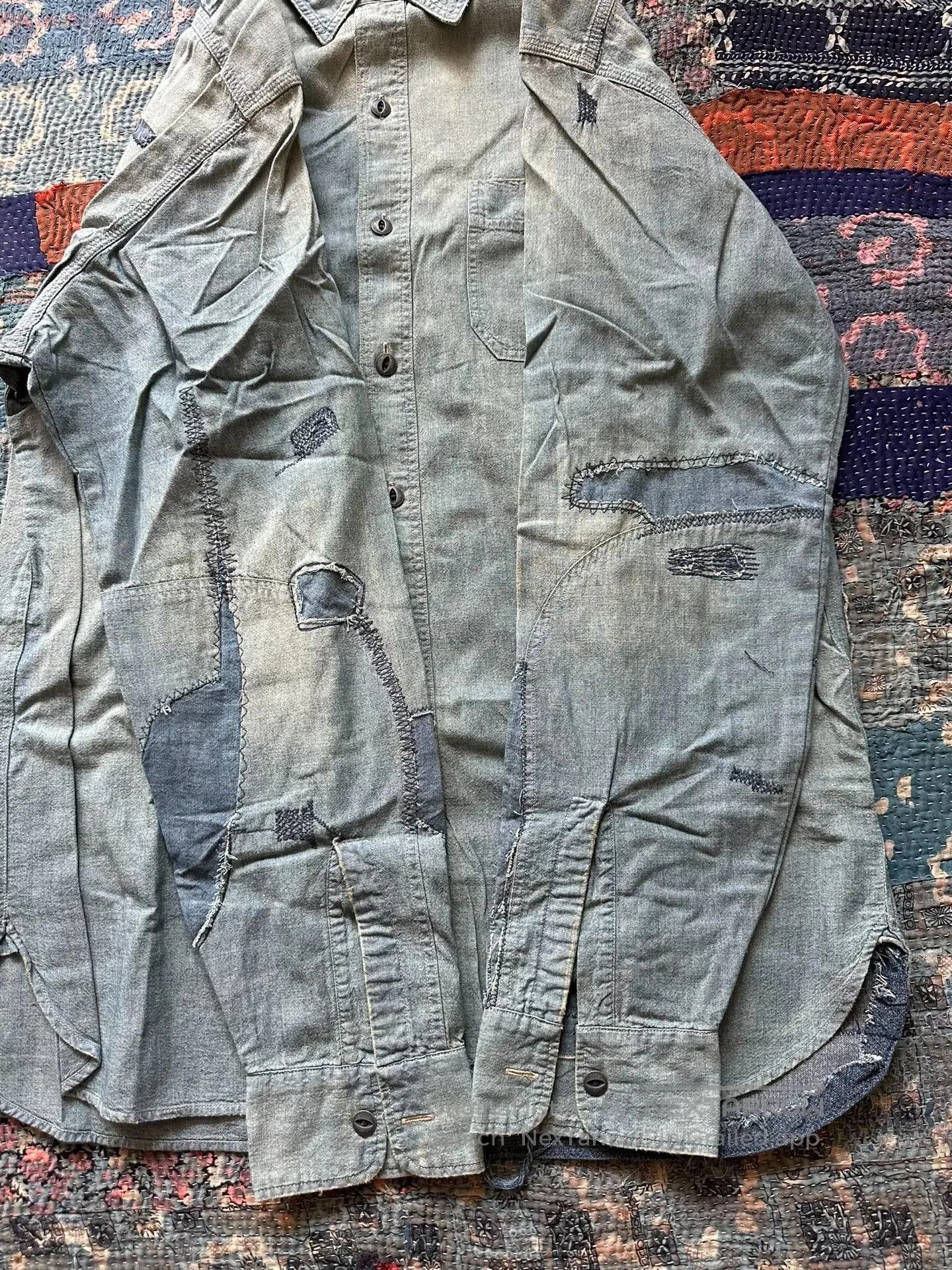RRL Ralph Lauren rrl patchwork vintage long sleeve shirt. Size US L / EU 52-54 / 3 - 5 Thumbnail