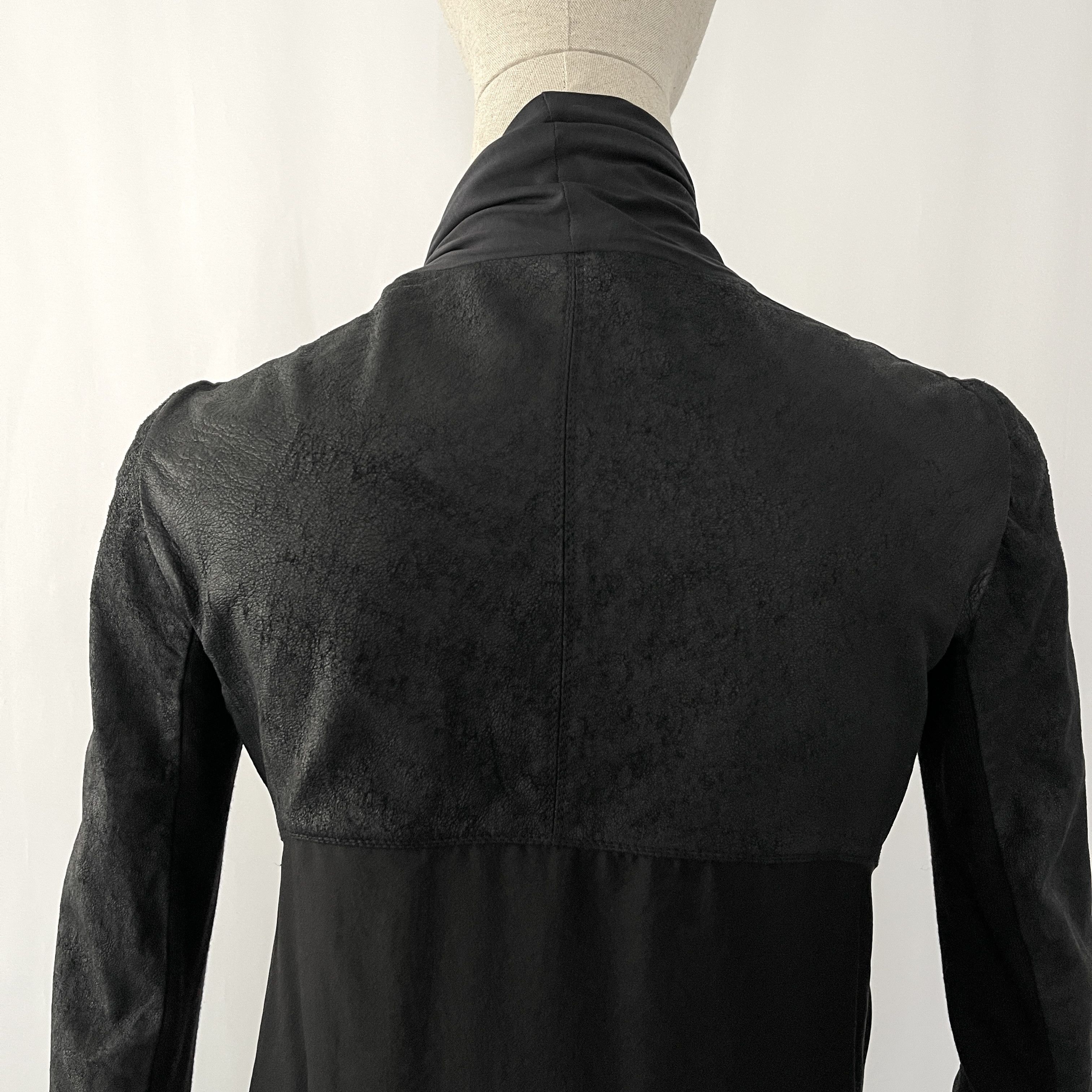 Rick Owens RICK OWENS Black Leather wool and Silk Cardigan size 43 IT Size M / US 6-8 / IT 42-44 - 7 Thumbnail