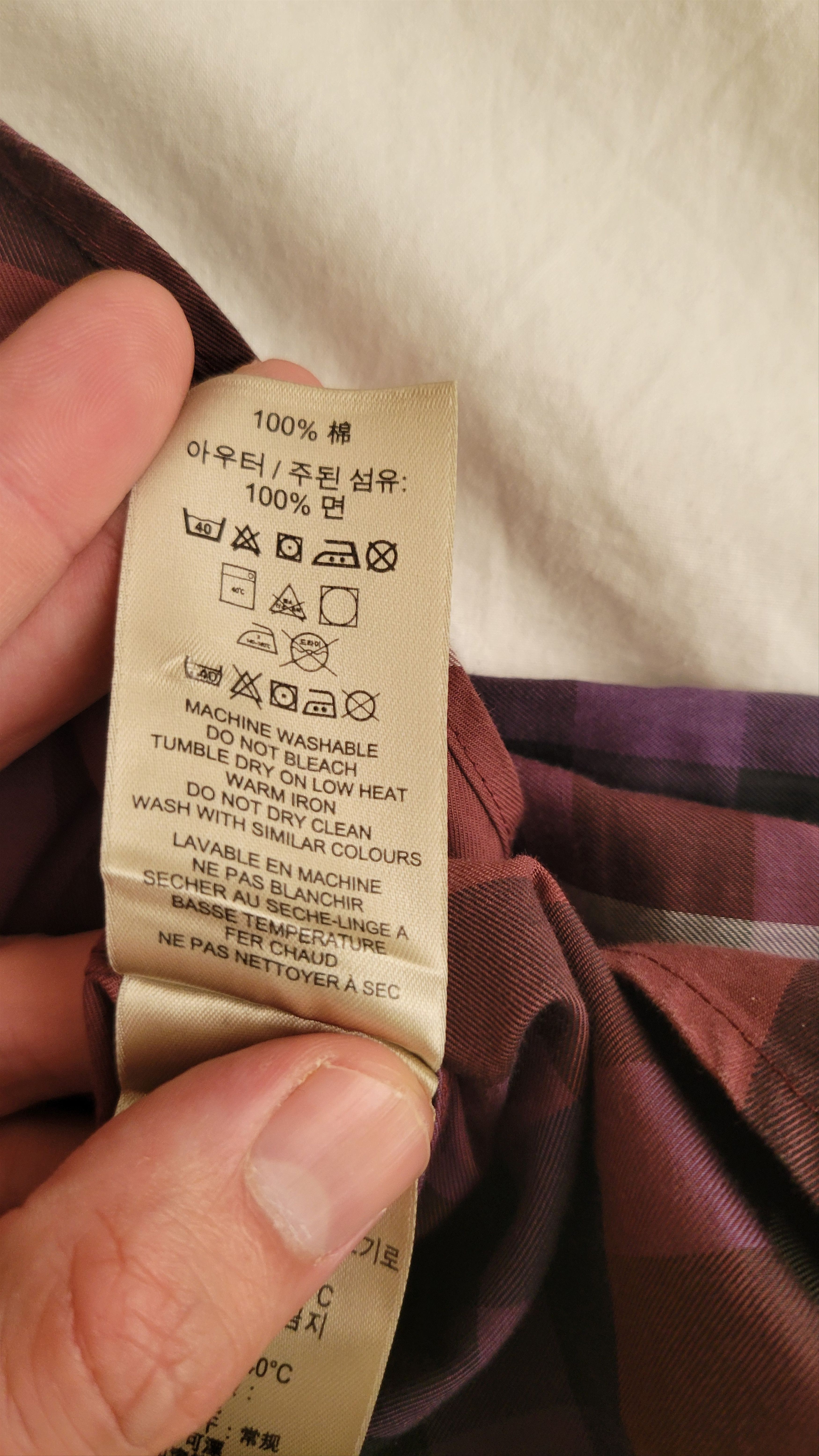 Burberry Burberry Burgundy L Check Checked Long-sleeve Shirt Size US L / EU 52-54 / 3 - 6 Thumbnail