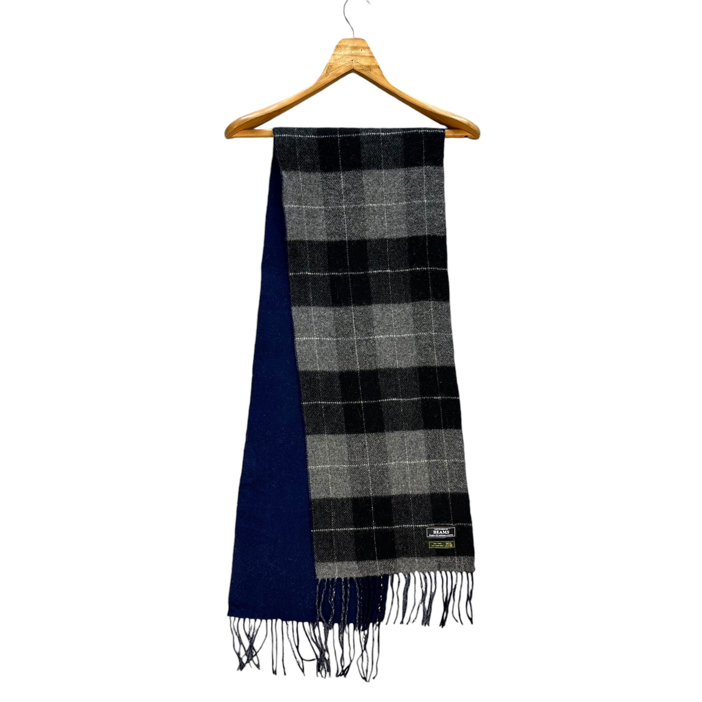 Beams Plus BEAMS Checked Wool Muffler Neckwear Scarf #A68-1641 Size ONE SIZE - 3 Thumbnail