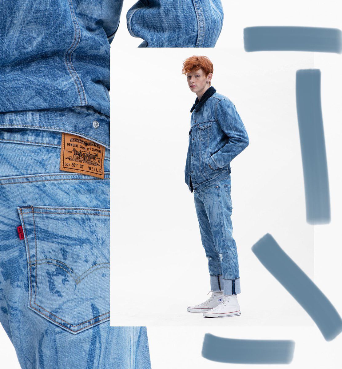 Levi's × Levi's Made & Crafted × Levi's Vintage Clothing BNWT JUSTIN TIMBERLAKE 501 ST Big E Slim Taper Washed Denim Jeans Pants Size US 33 - 5 Thumbnail