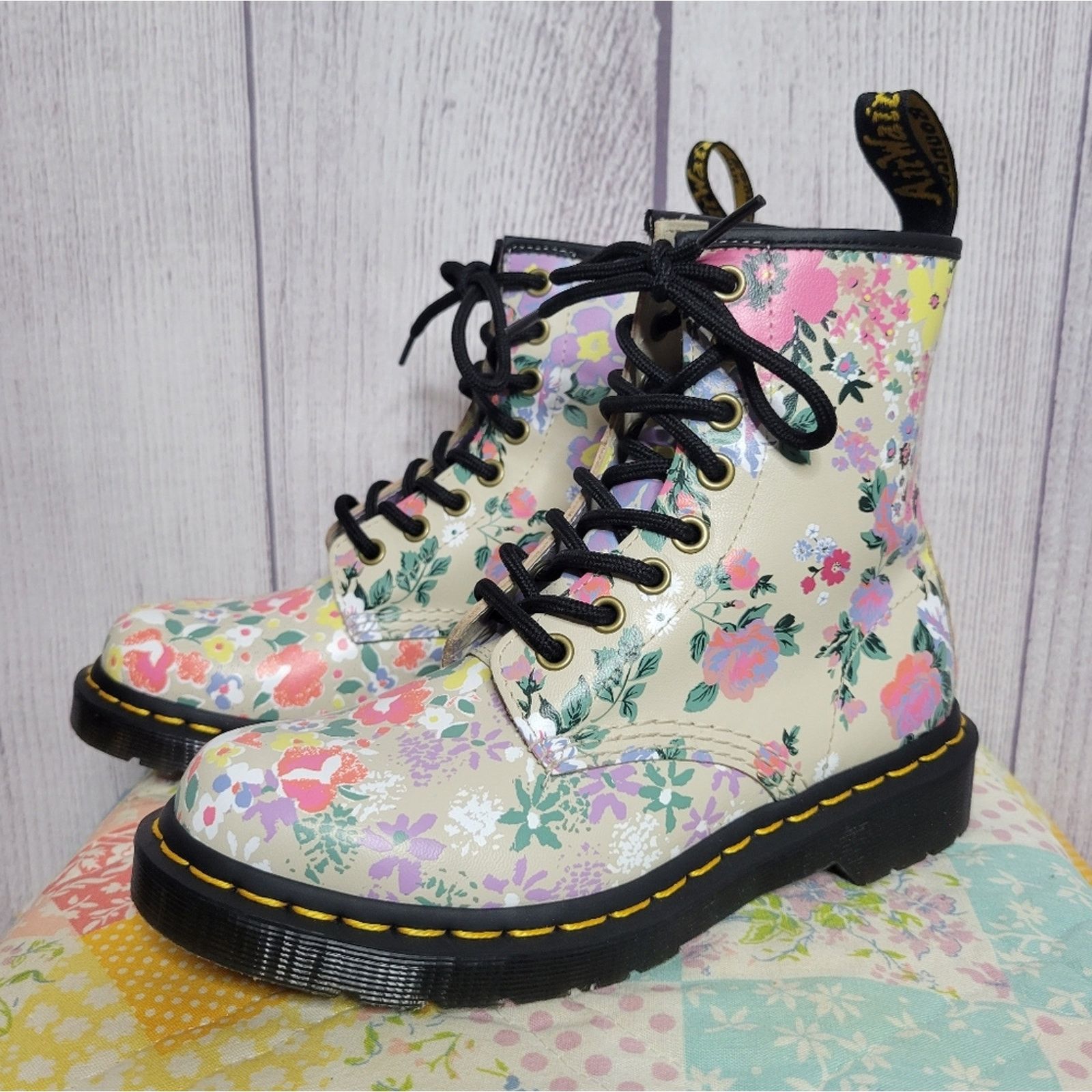 Dr. Martens Dr. Martens 1460 Floral Mash Up Lace Up Boots, size US 5 Size US 5 / IT 35 - 1 Thumbnail