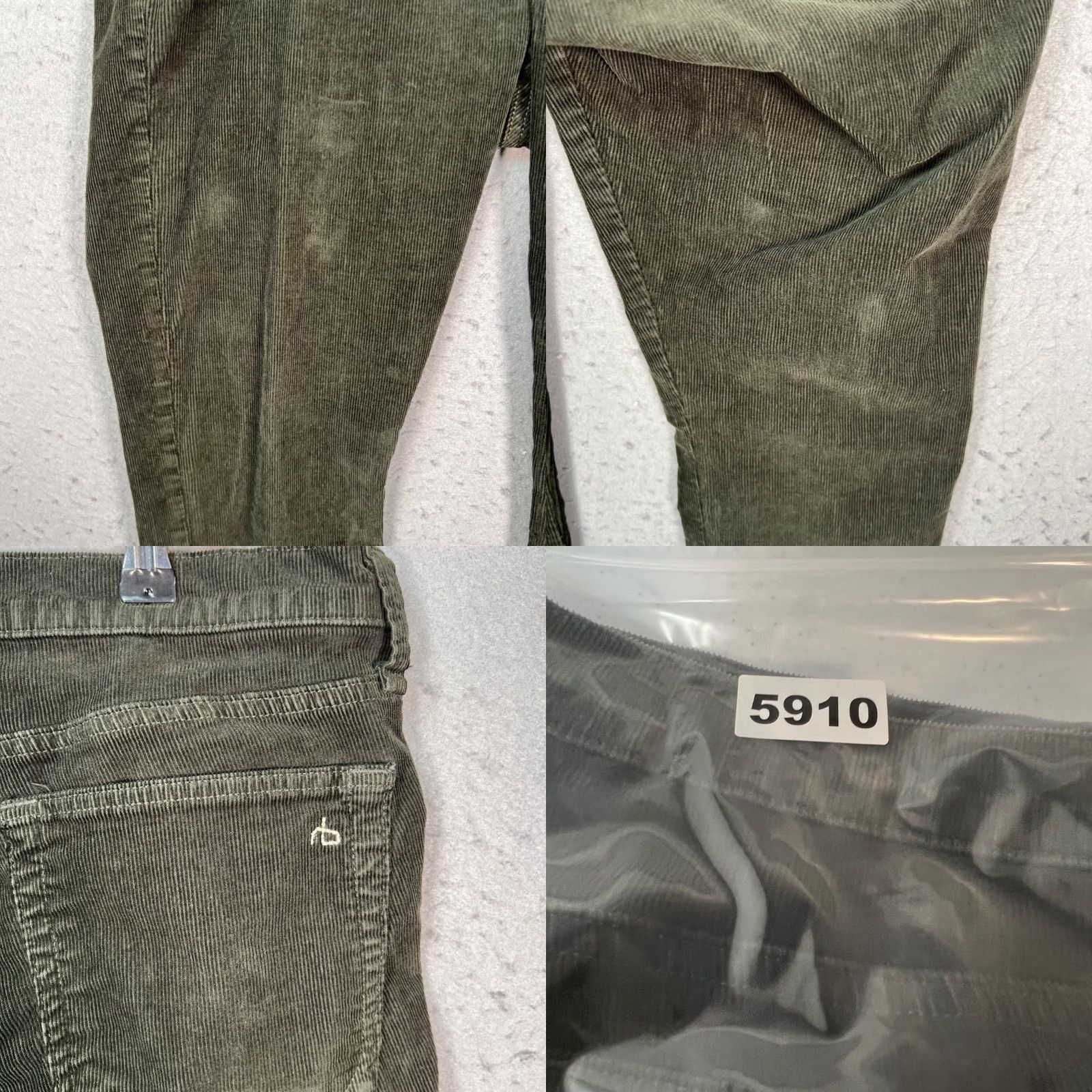 Rag & Bone Rag & Bone Womens Pants Tomboy Olive Green Corduroy Tapered Leg 30 Ankle Size 30" / US 8 / IT 44 - 9 Thumbnail