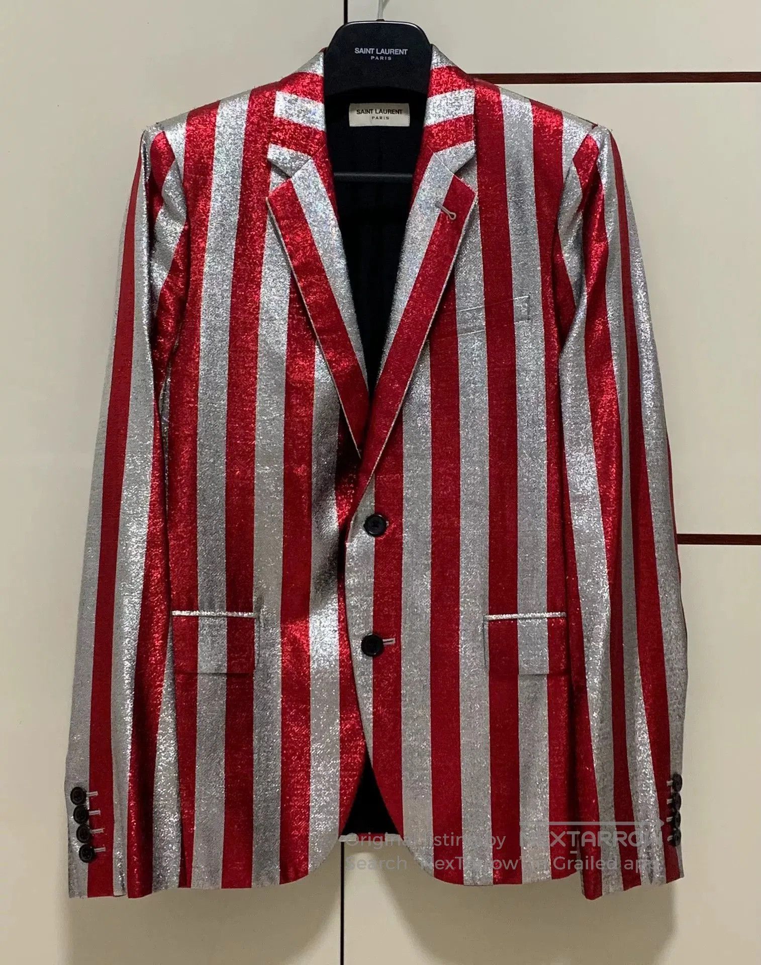 Saint Laurent Paris Saint Laurent Metallic Stripe Suit Jacket. Size US S / EU 44-46 / 1 - 1 Thumbnail