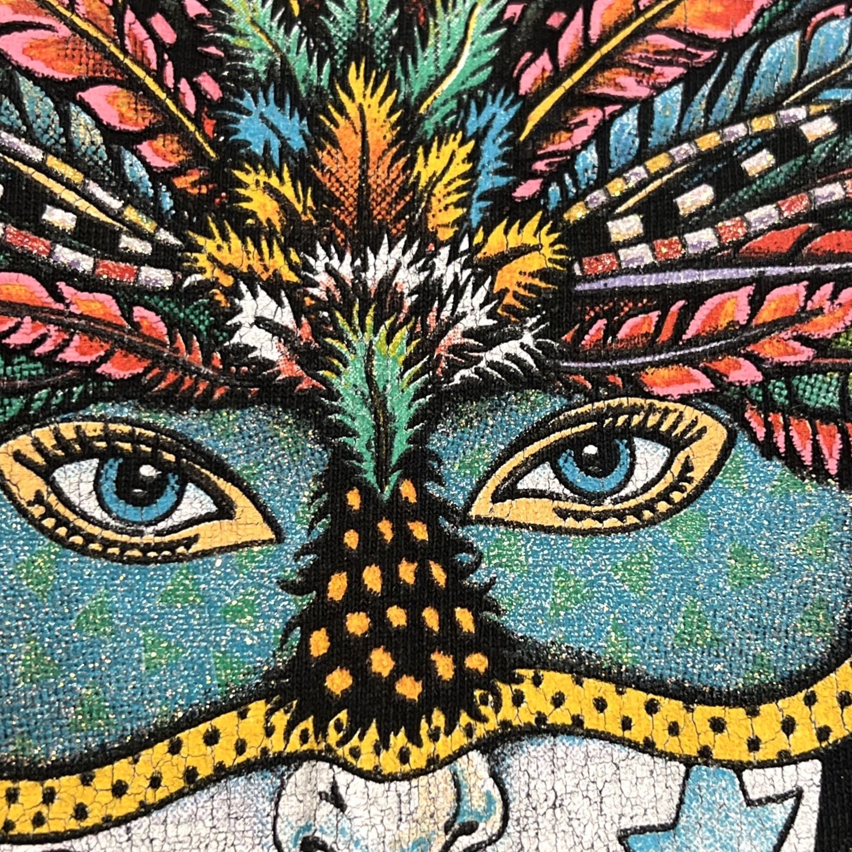 Fruit Of The Loom VINTAGE Mardi Gras New Orleans Tshirt Men’s L Black Glitter Made In USA 1990s Fruit of the Loom Shirt Graphic Print Jazz 90s Boy/Men/Gender? Size US L / EU 52-54 / 3 - 3 Thumbnail
