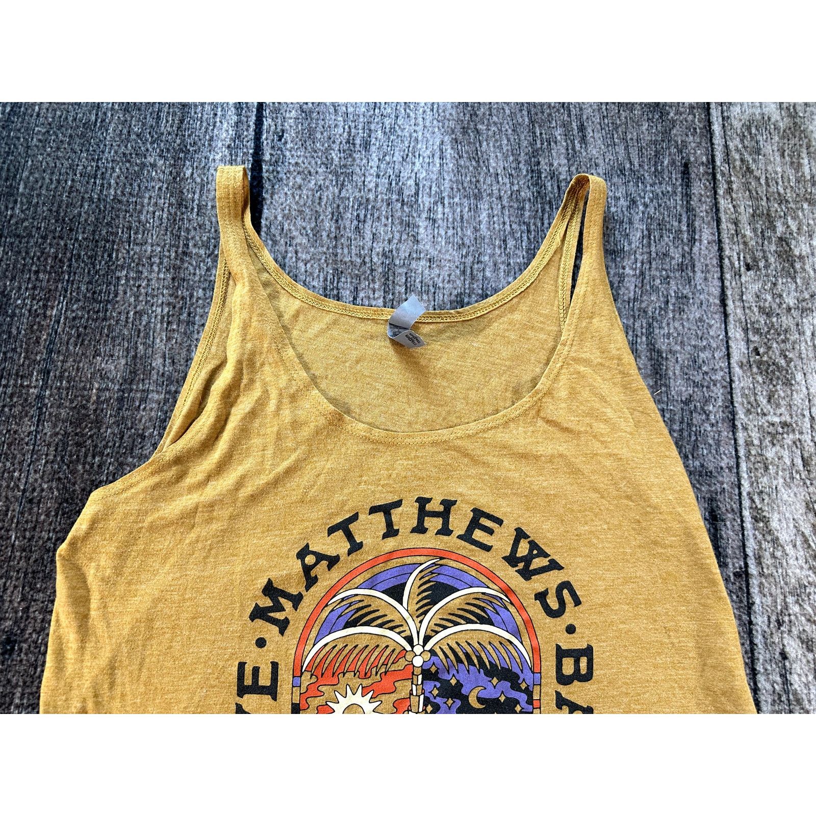 Next Level Apparel Dave Matthews Band Palm Tree Yellow Tank Top Size Large Size L / US 10 / IT 46 - 3 Thumbnail