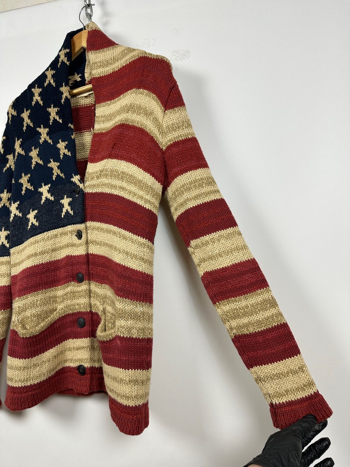 Denim & Supply Ralph Lauren Ralph Lauren Denim Supply USA Flag Knit Shawl Cardigan Size US M / EU 48-50 / 2 - 12 Thumbnail