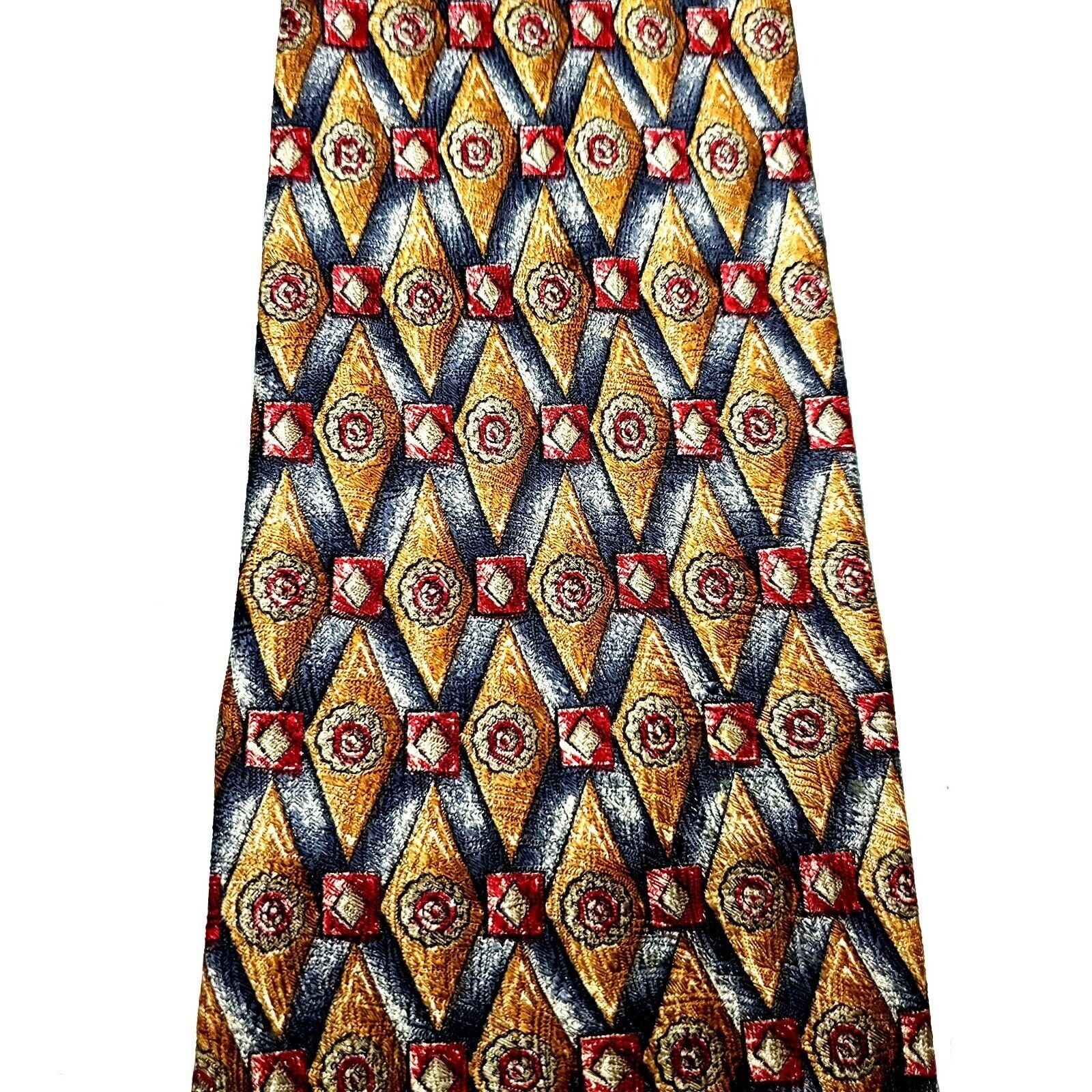 Alexander Julian Alexander Julian Colours Silk Tie Print Wide Orange Red Size ONE SIZE - 2 Thumbnail