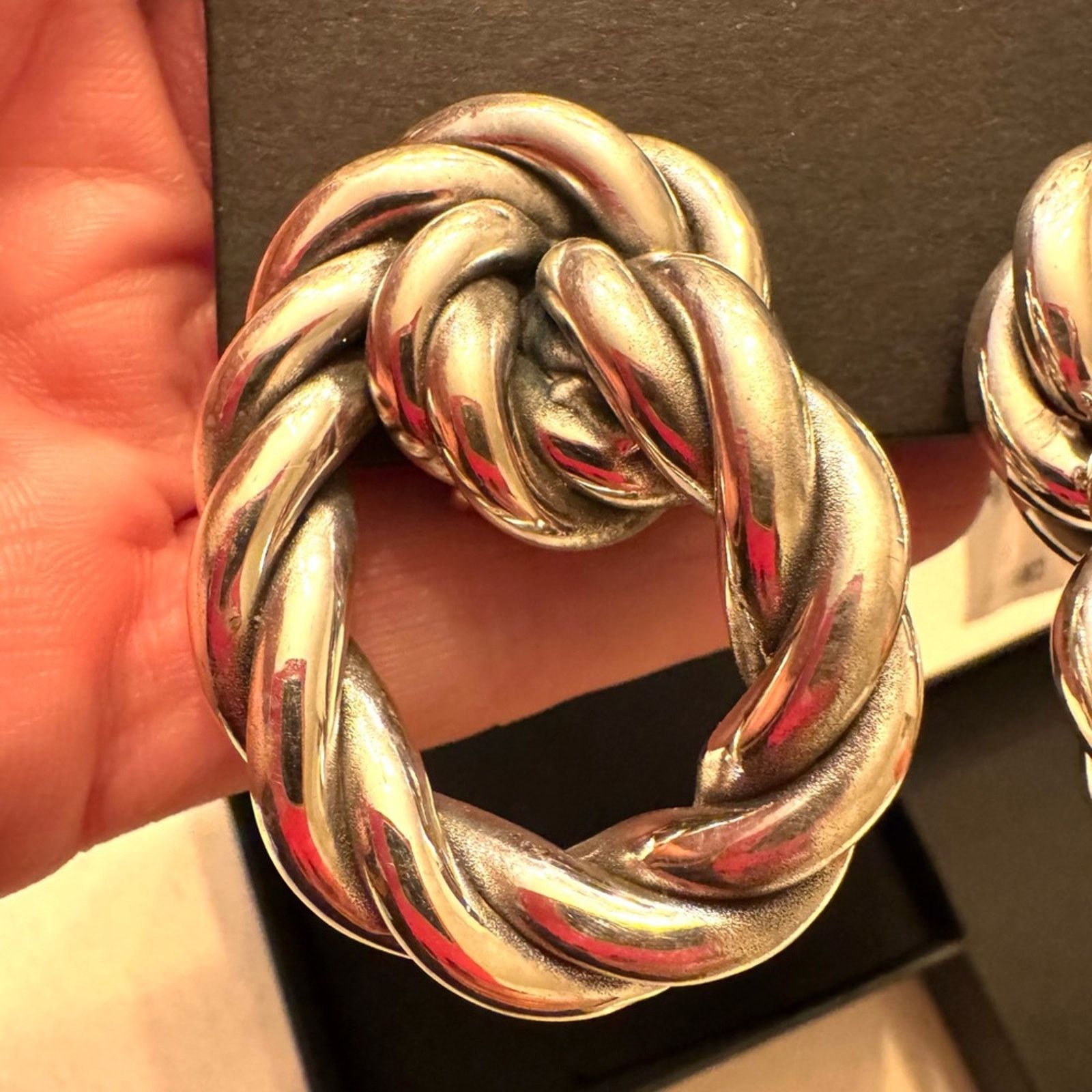 Other E&L Silver electroform Twisted Hoop Earrings Size ONE SIZE - 10 Thumbnail