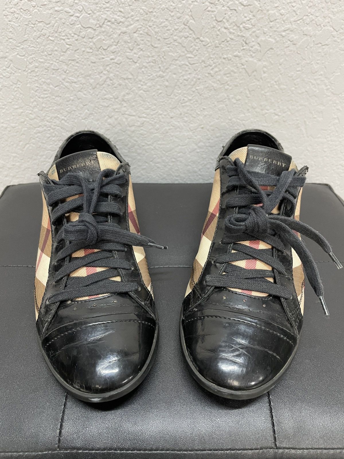 Burberry × Vintage Vintage Y2K Burberry Nova check Leather Sneakers Shoes Size US 8 / IT 38 - 7 Thumbnail