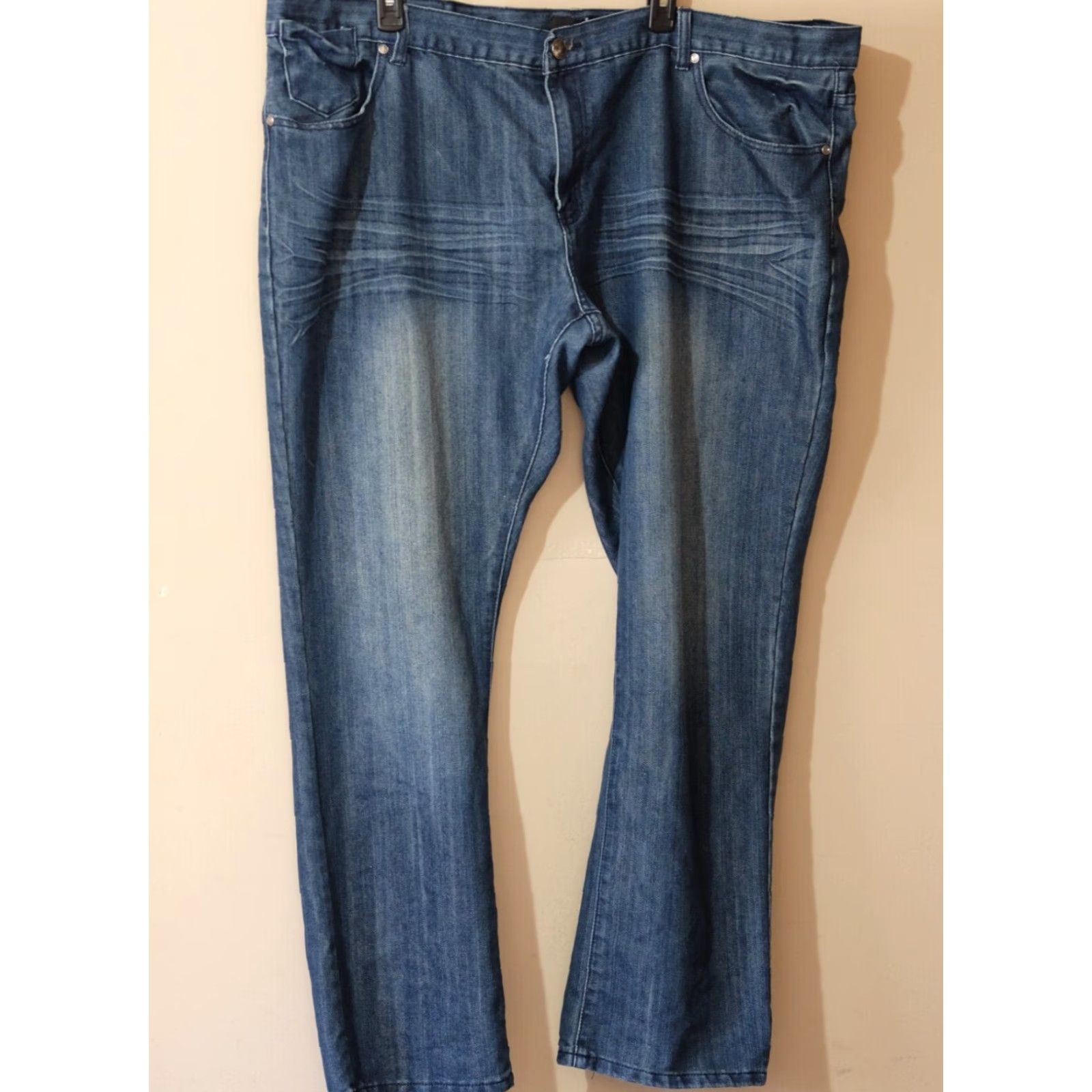 Denime Nostic Jeans Men 48x33 Blue Denim Cotton/Poly Straight Leg Regular Size 48 Inseam 31.5" Belt Loops Jeans #p81-6 Mens Size US 32 / EU 48 - 2 Thumbnail