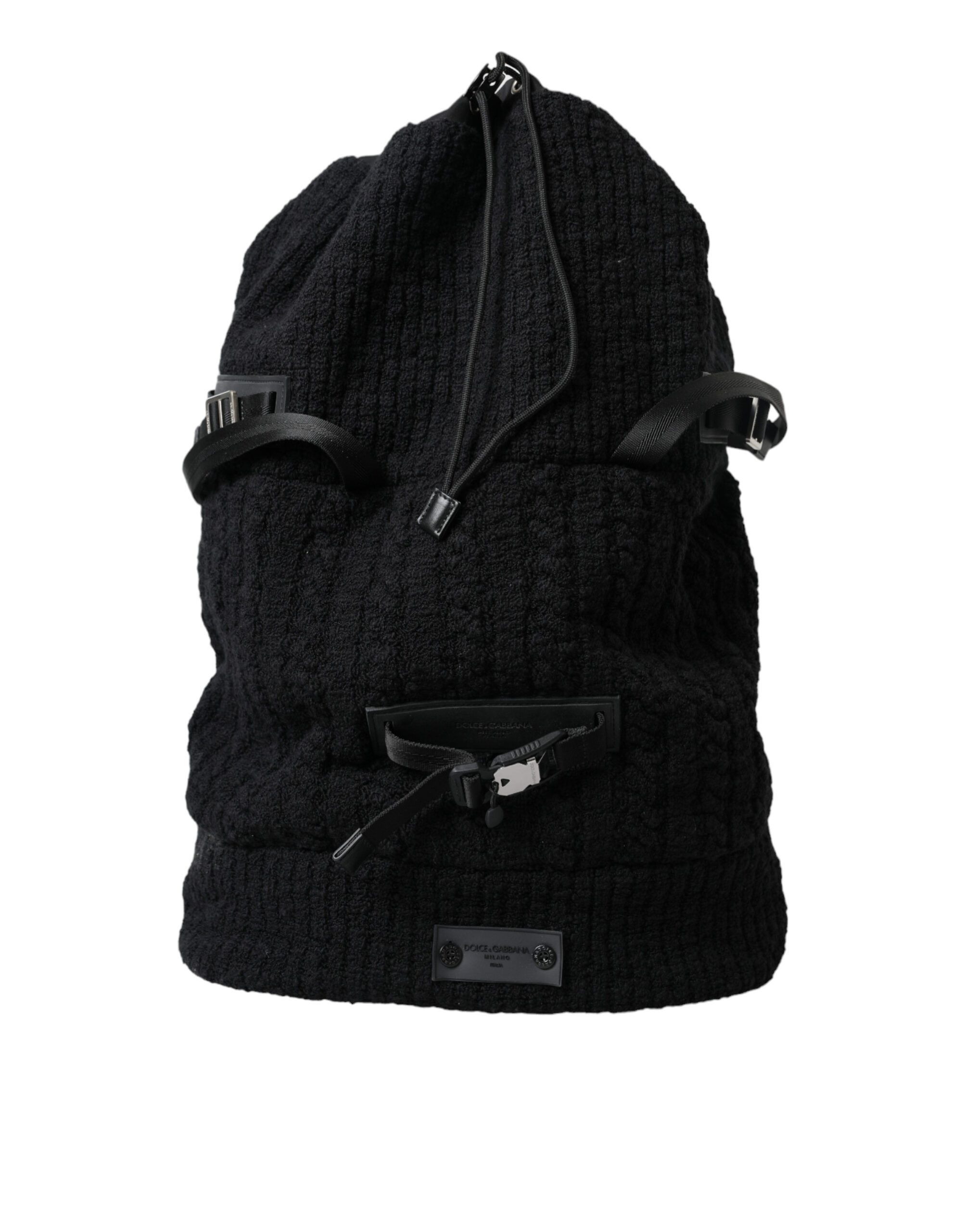 Dolce & Gabbana Elegant Tricot Wool-Blend Backpack in Men's Black Size ONE SIZE - 1 Thumbnail