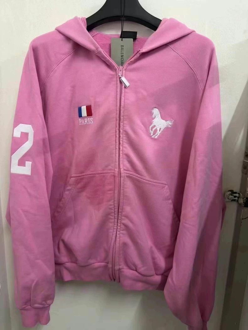 Balenciaga Balenciaga Pink Warrior Zip Hoodie Jacket Size US M / EU 48-50 / 2 - 1 Thumbnail