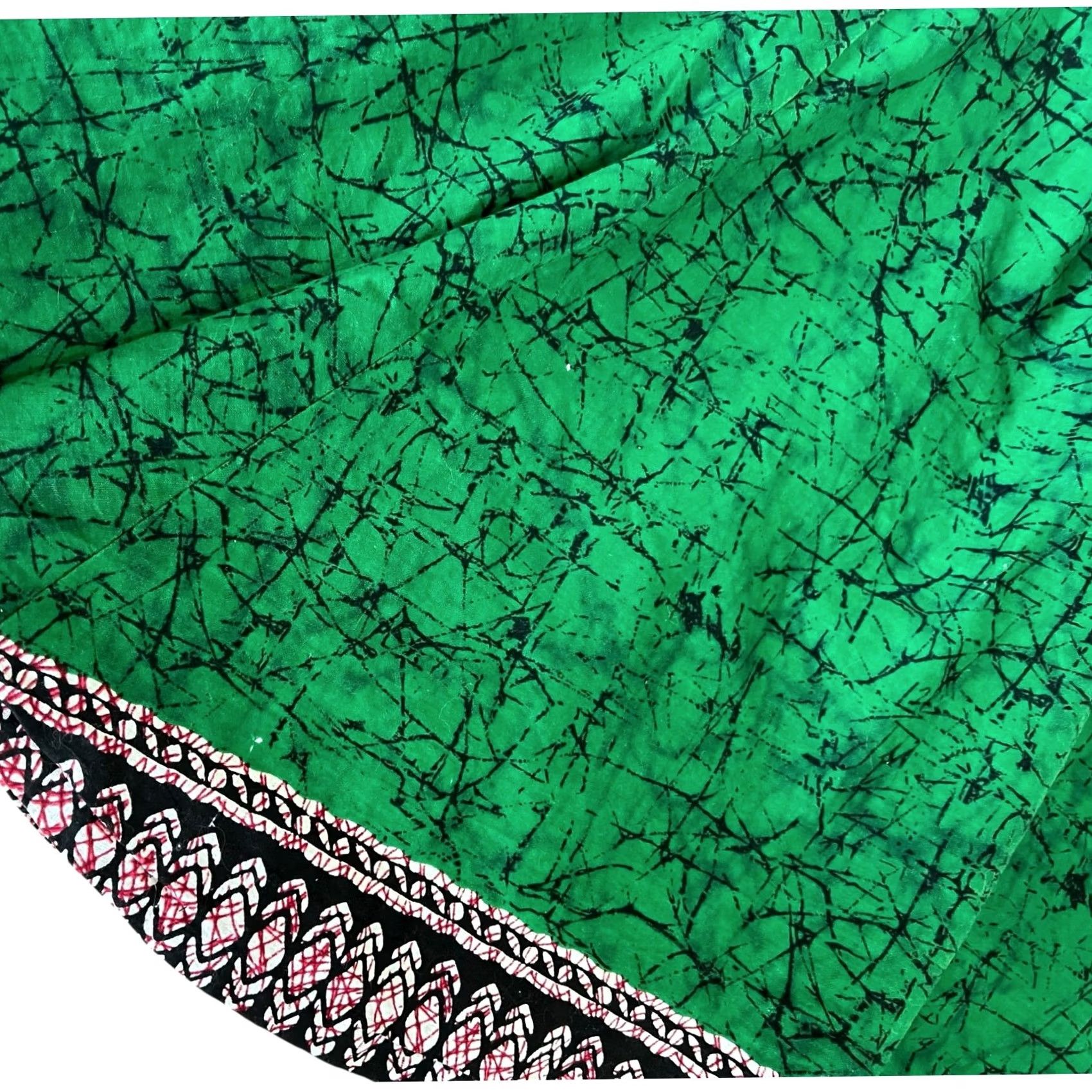 Vintage Francis + Benedict African Printed Green Print Short Skirt Cotton Pockets Sz M Women Skirt Knee Length Size 32" / US 10 / IT 46 - 2 Thumbnail