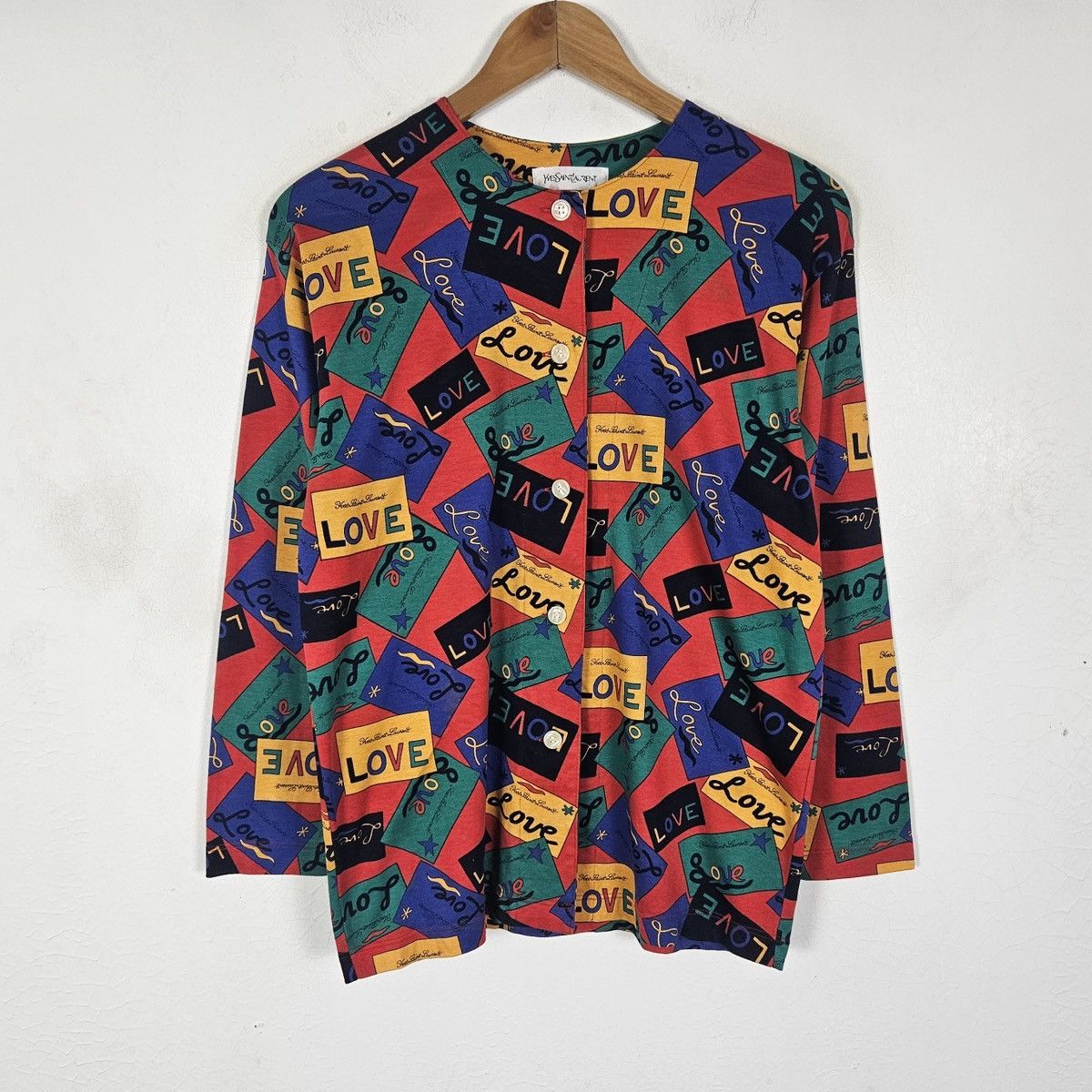 Yves Saint Laurent Yves Saint Laurent YSL 1990s Love fullprint shirt Size M / US 6-8 / IT 42-44 - 3 Thumbnail