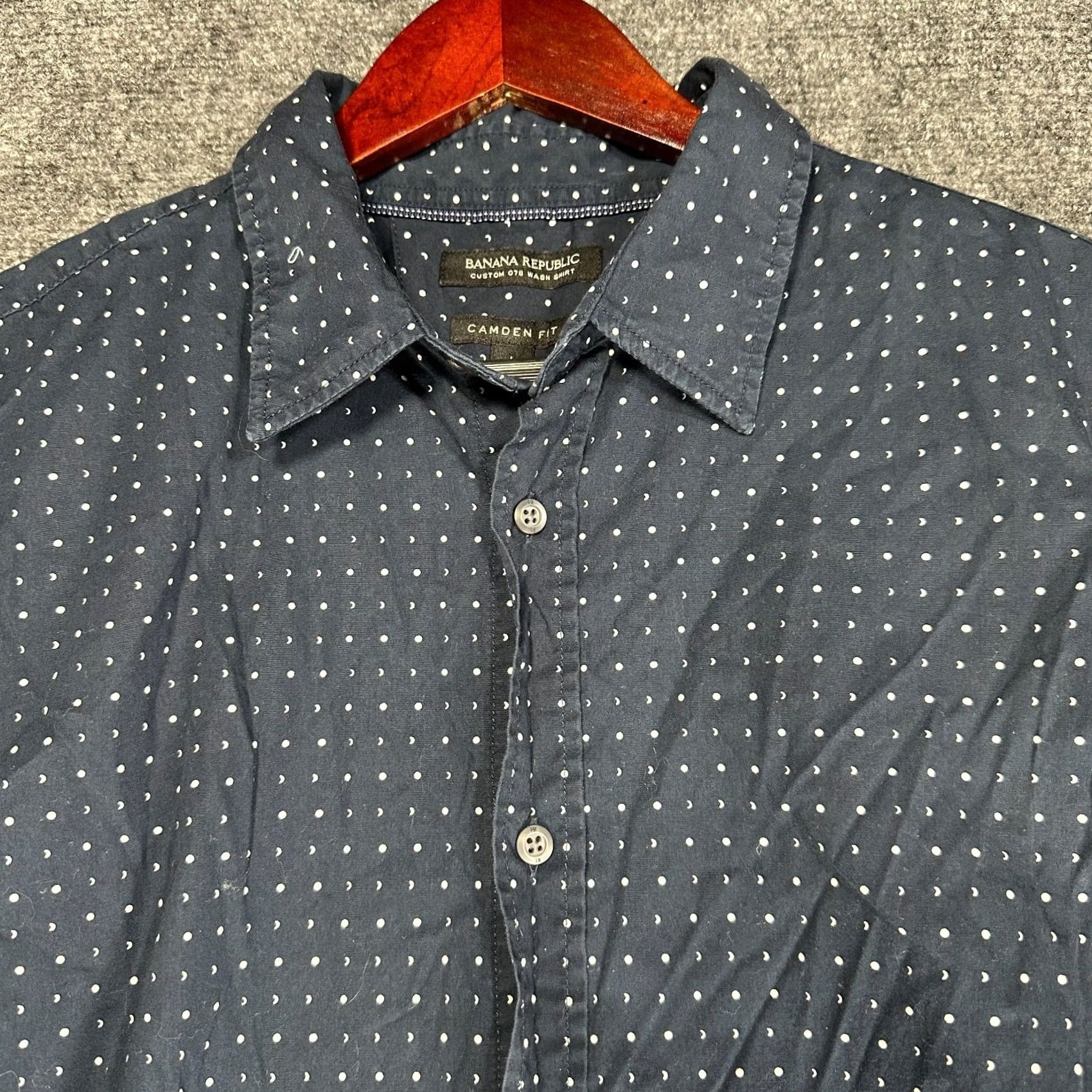 Banana Republic VINTAGE Banana Republic Shirt Mens L Camden Fit Blue Cotton Custom Wash Button Up Size US L / EU 52-54 / 3 - 5 Thumbnail