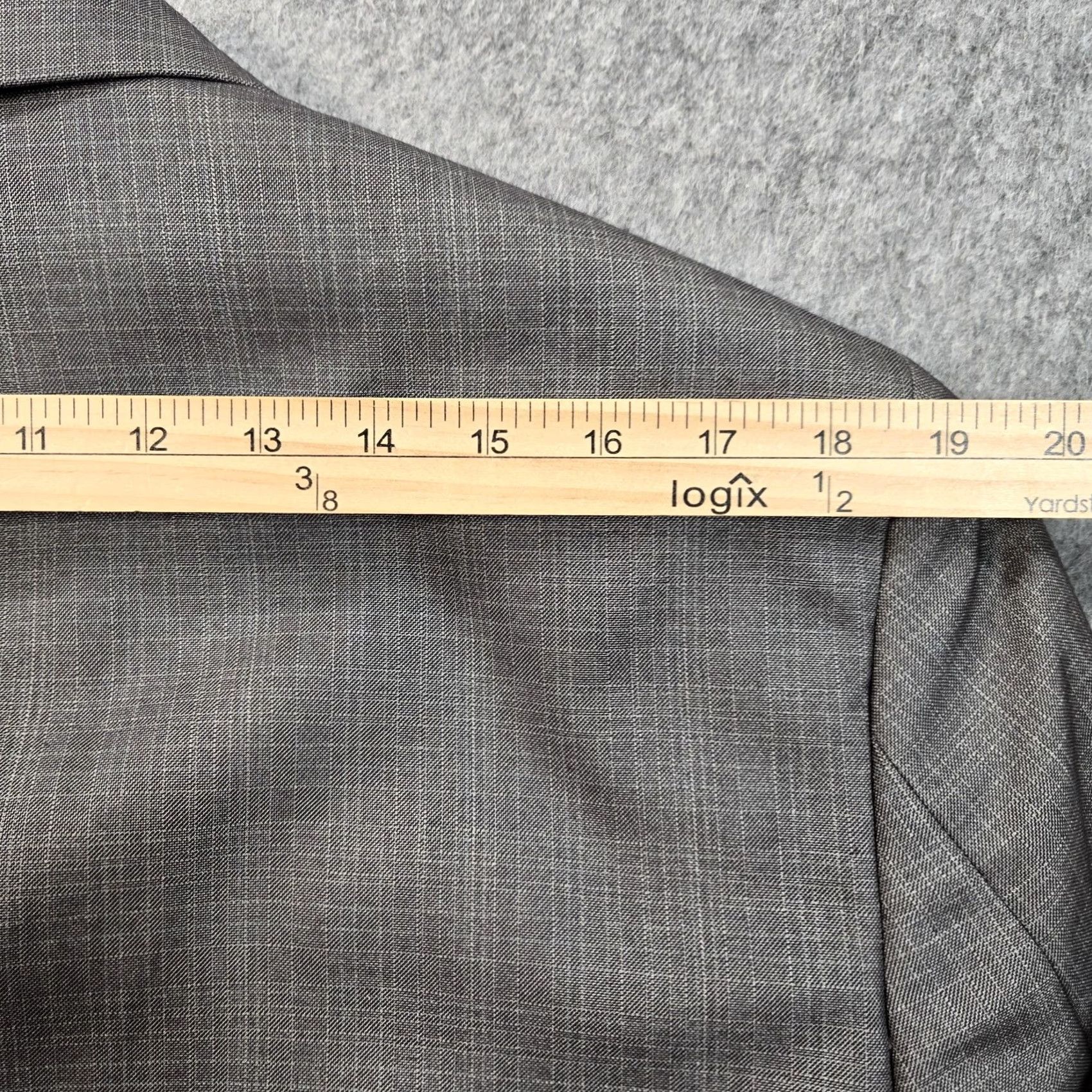Billy London Rally London Suit Jacket Mens 42 Gray Check Polyester Rayon 2 Button Blazer Size 42R - 7 Thumbnail