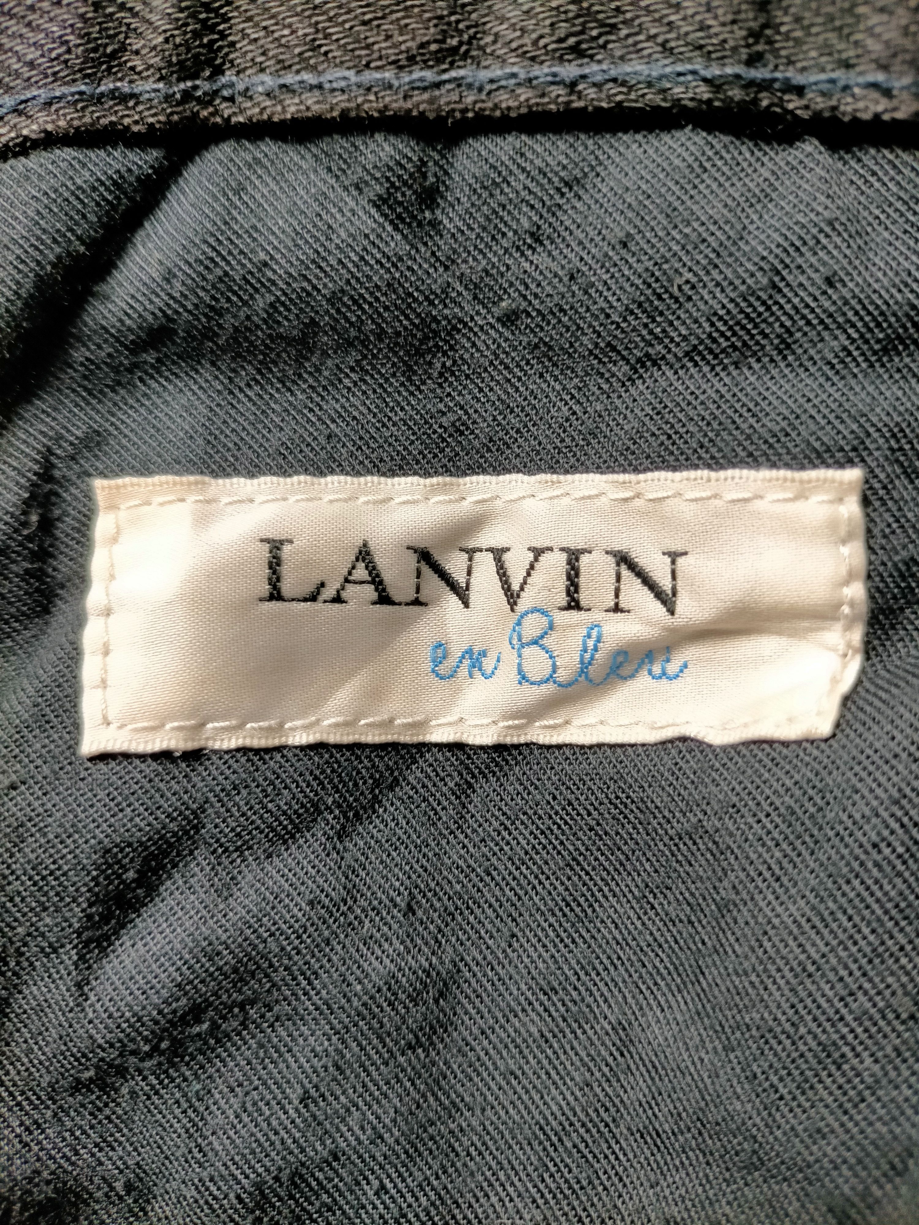 Lanvin Lanvin eu Bleu Black Embroidered Logo Denim Pants Size US 34 / EU 50 - 19 Thumbnail