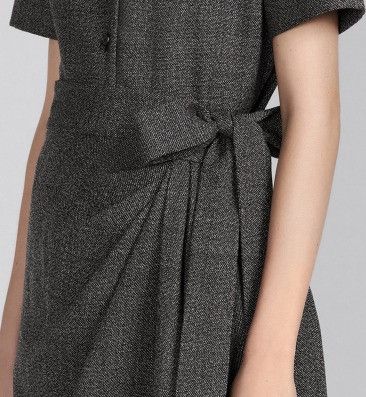 Dior o1w1db10824 Mid-Length Draped Dress in Grey Black Size XS / US 0-2 / IT 36-38 - 7 Thumbnail