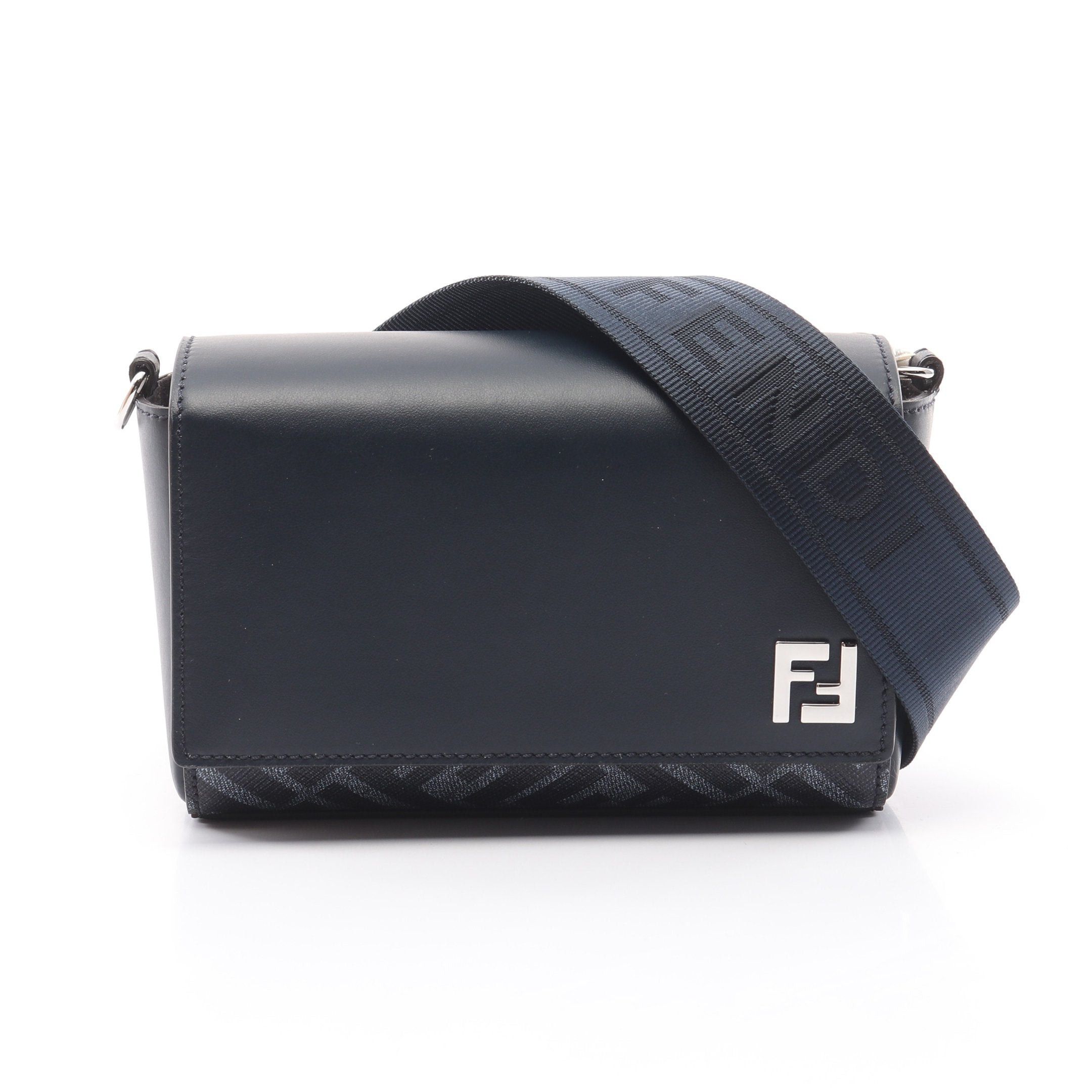 Fendi Fendi Ff Squared Compact Bag Shoulder Leather Navy Size ONE SIZE - 1 Thumbnail
