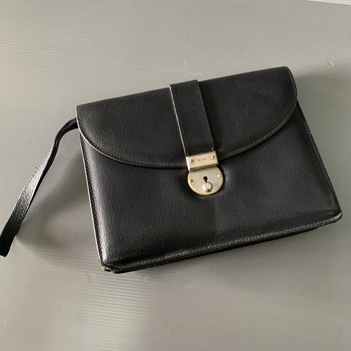 Gucci Authentic Gucci Black Leather Clutch Bag Size ONE SIZE - 2 Thumbnail