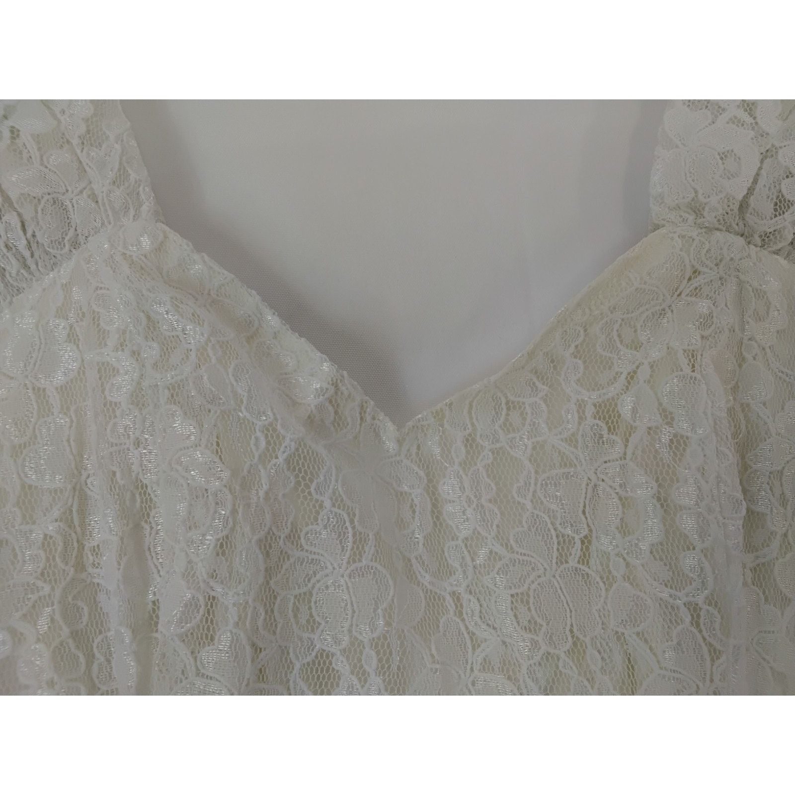 Other Loralie Lace Gown Women's 8 White Vintage 80s Wedding Dress Size M / US 6-8 / IT 42-44 - 6 Thumbnail
