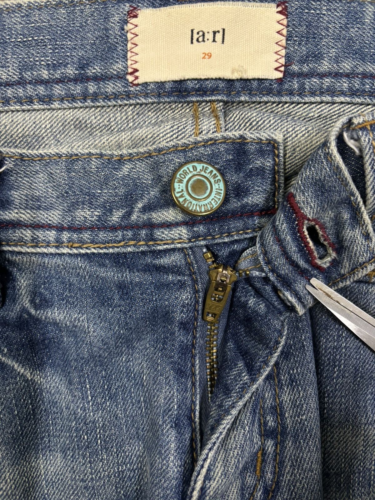 Kapital Vtg Japanese Brand Ia:rl Patchwork Flare Distressed Jeans Size 30" / US 8 / IT 44 - 15 Thumbnail
