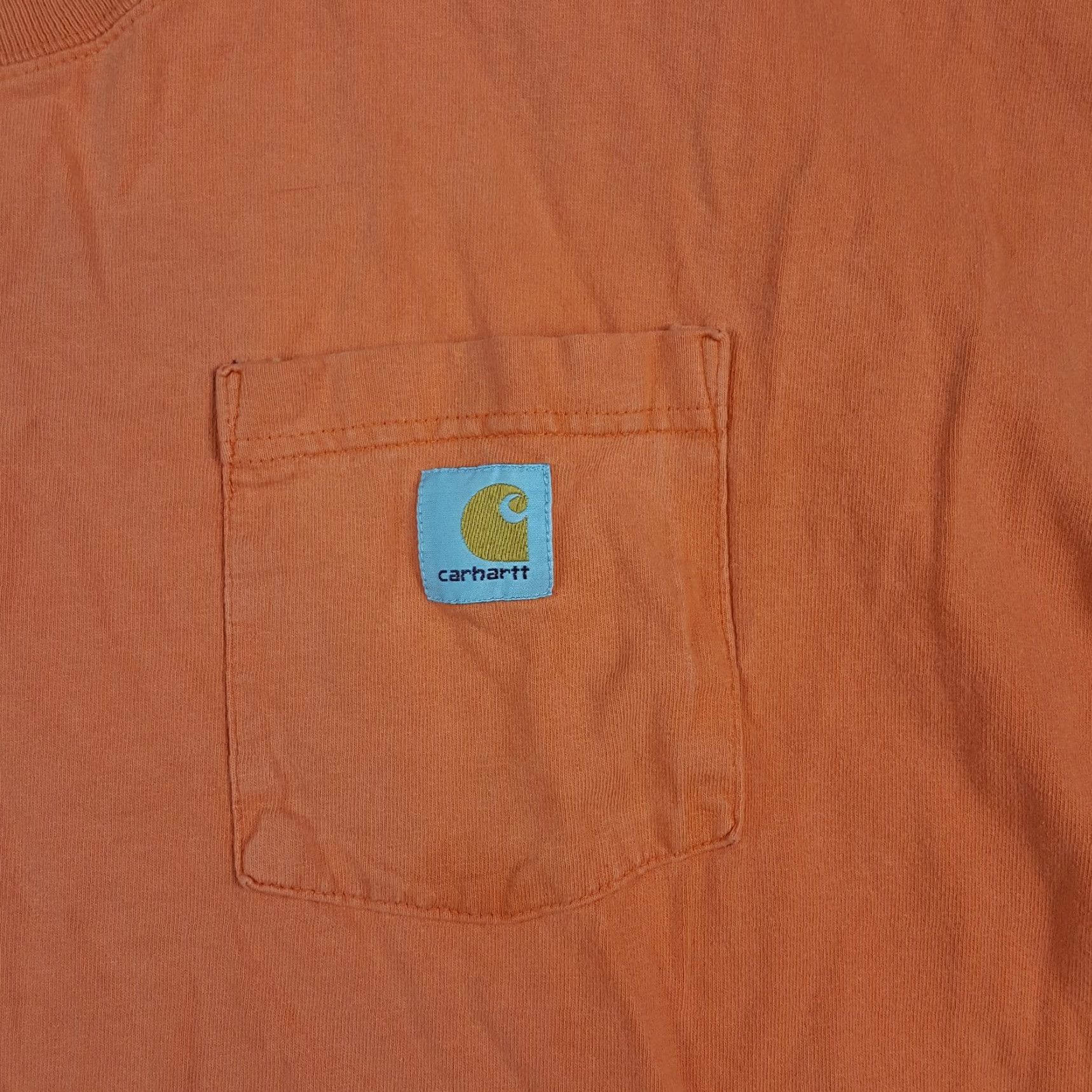 Carhartt VINTAGE Carhartt Shirt 2XL Orange Distressed CH Logo Pocket Tee Mens 90s Grunge Workwear Size US XXL / EU 58 / 5 - 5 Thumbnail