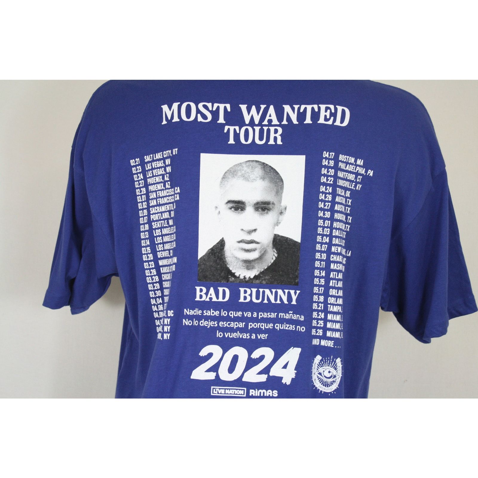 Gildan Bad Bunny Most Wanted 2024 Monaco Benito Concert Tour Shirt Size US XL / EU 56 / 4 - 4 Thumbnail