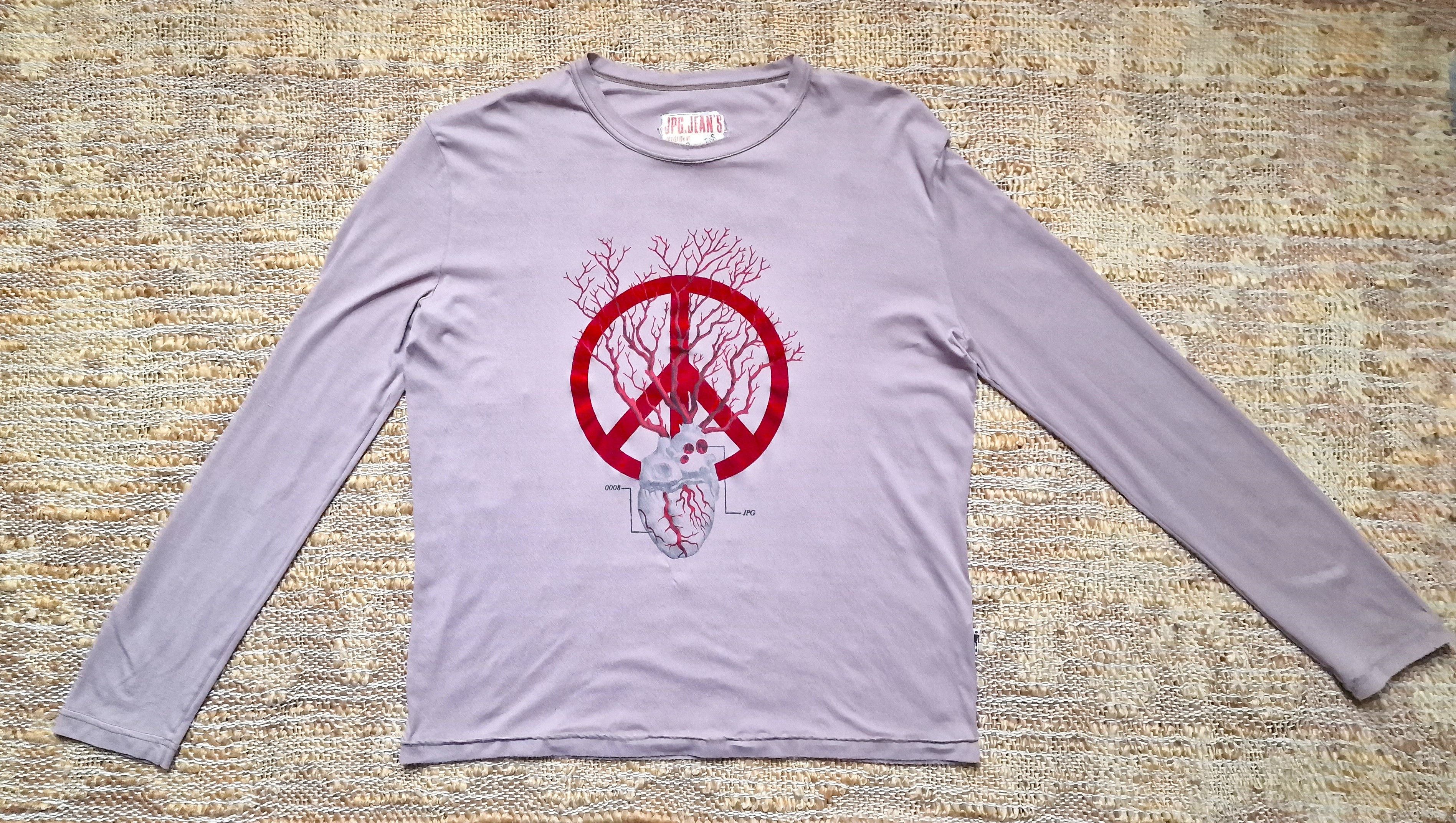 Jean Paul Gaultier Jean Paul Gaultier Heart Peace Symbol Men T-shirt Tee Top Size US L / EU 52-54 / 3 - 2 Thumbnail