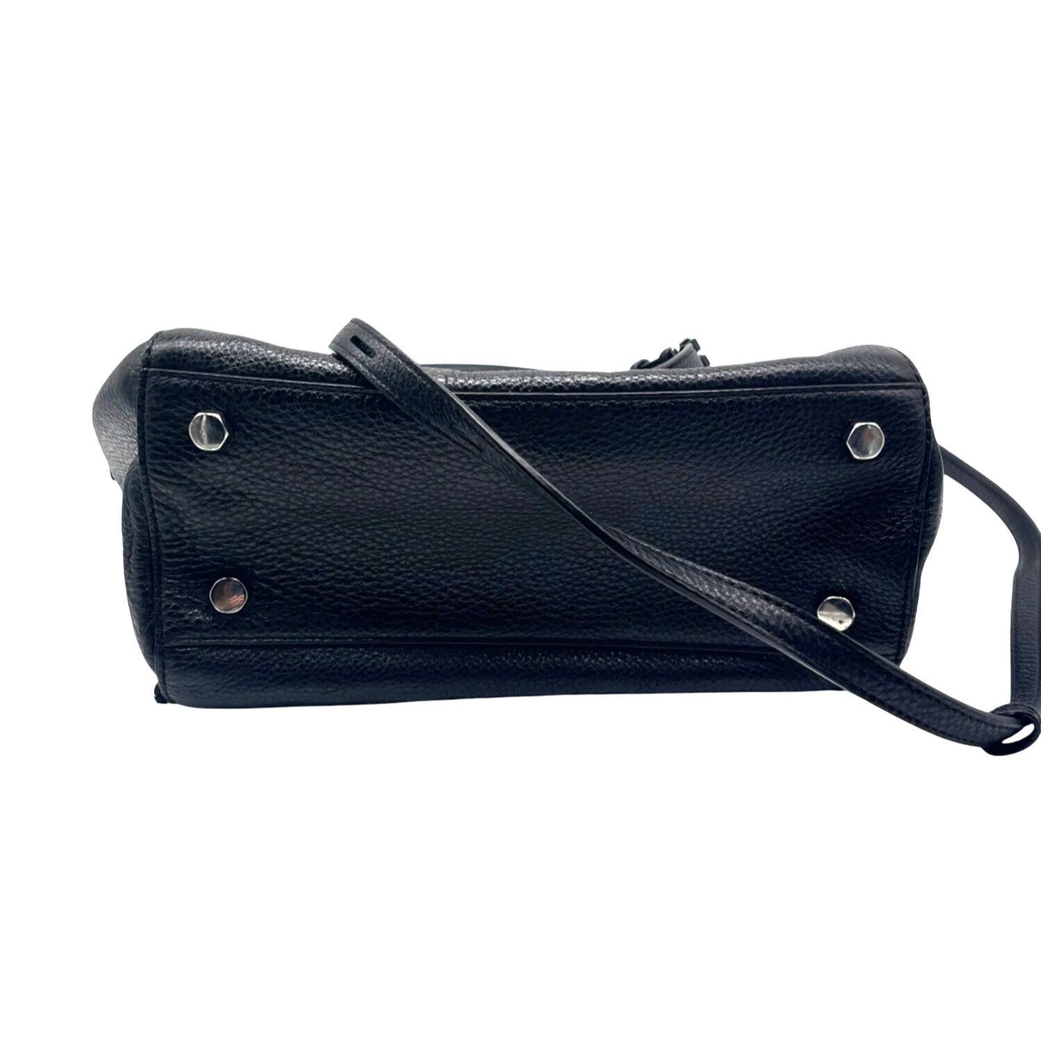 Rebecca Minkoff Rebecca Minkoff Textured Leather Mini Perry Satchel in Black Size ONE SIZE - 8 Thumbnail